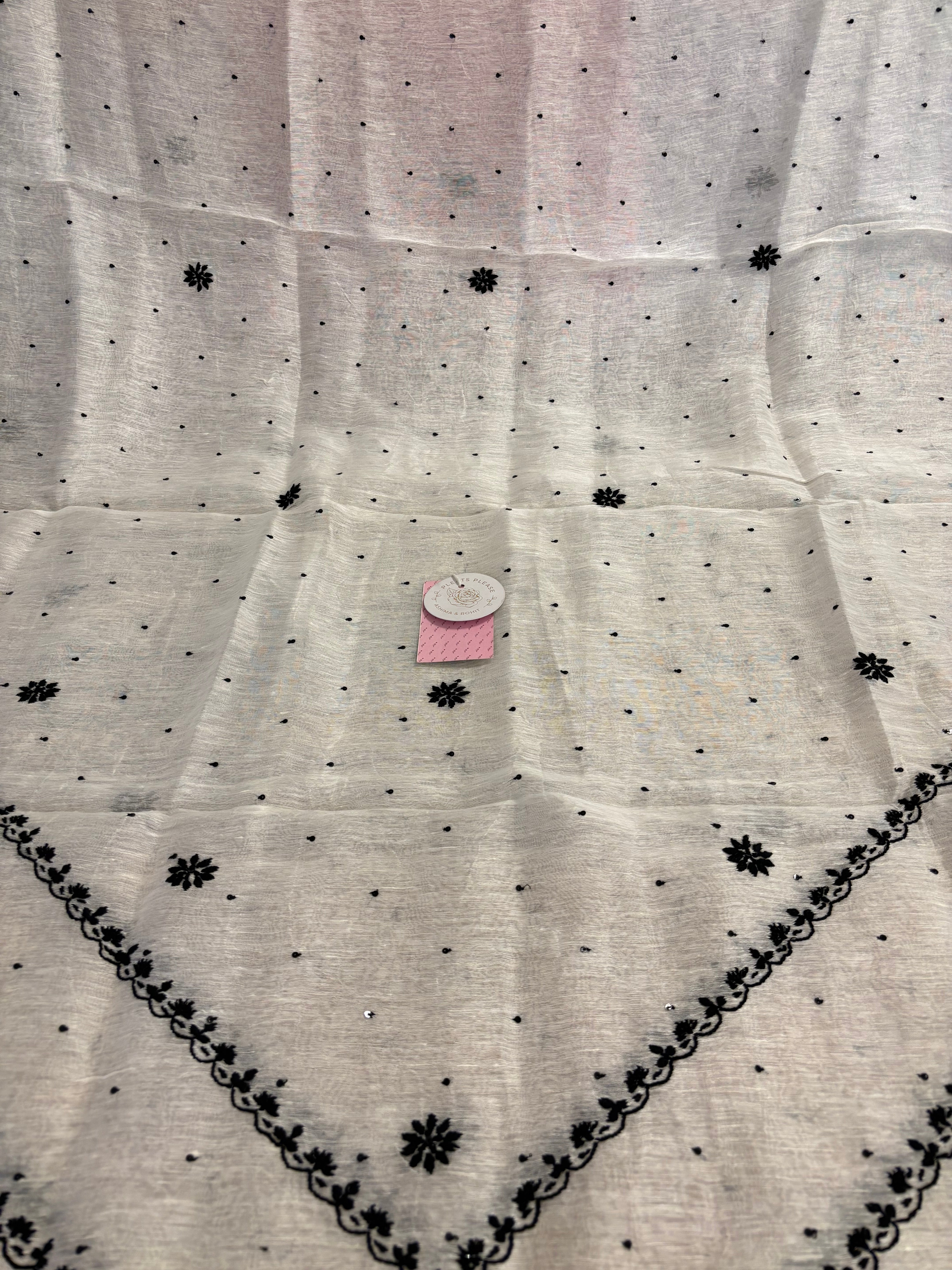 Dyeable Linen Silk Chikankari Kurta & Dupatta