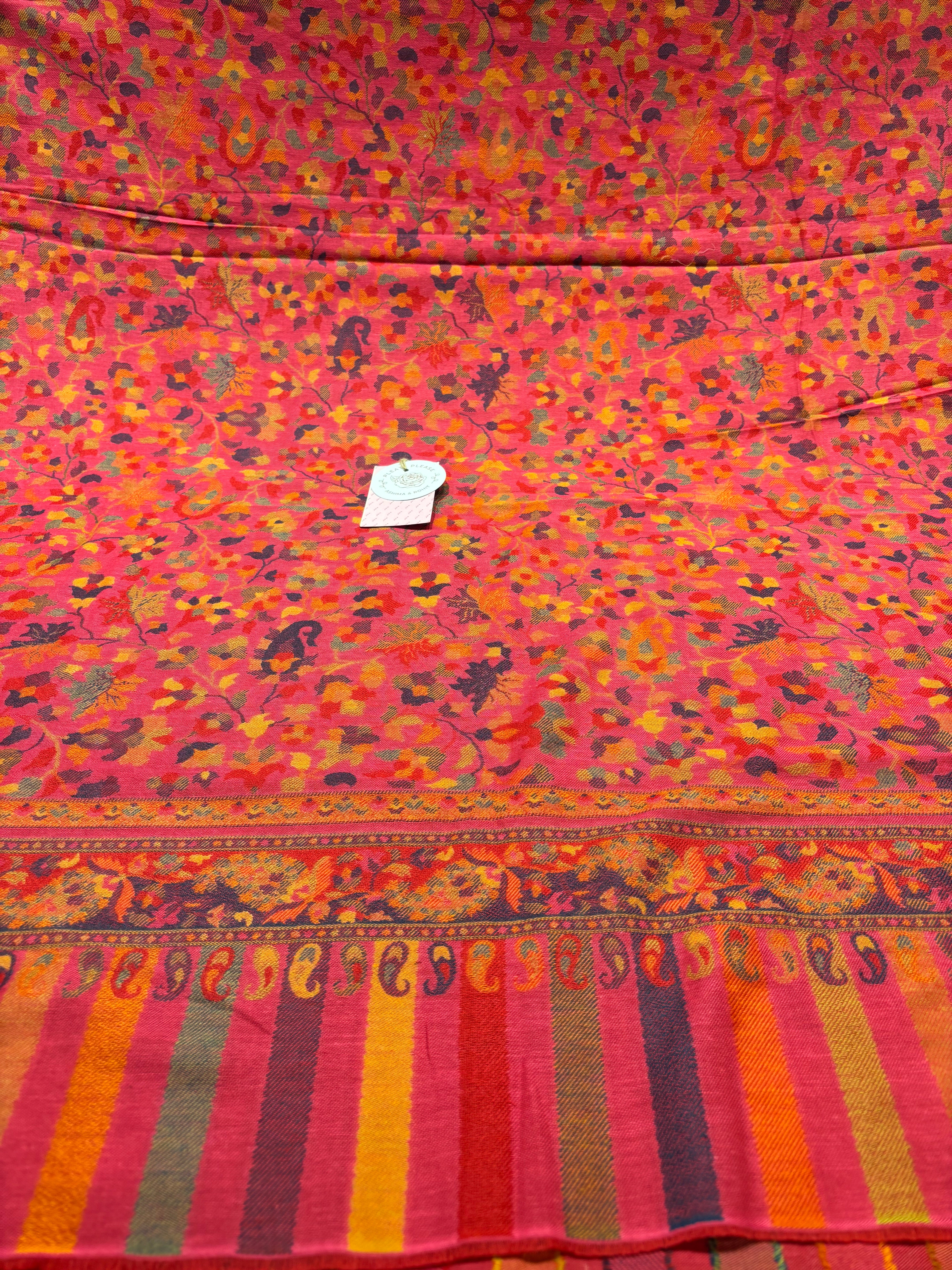 Crimson Red Cashmere Woolen Shawl