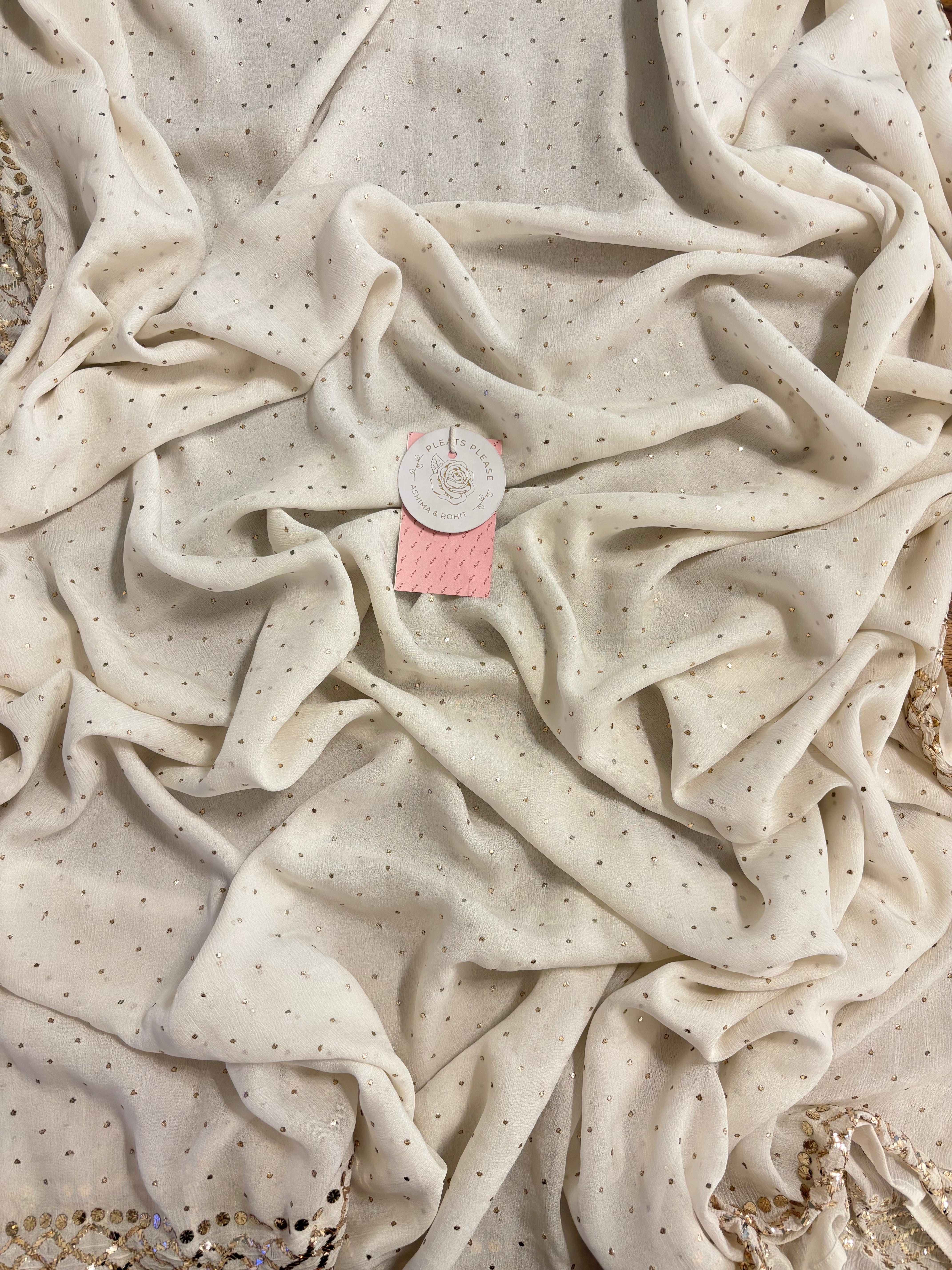 Dyeable Pure Chiffon Mukaish Kurta & Dupatta