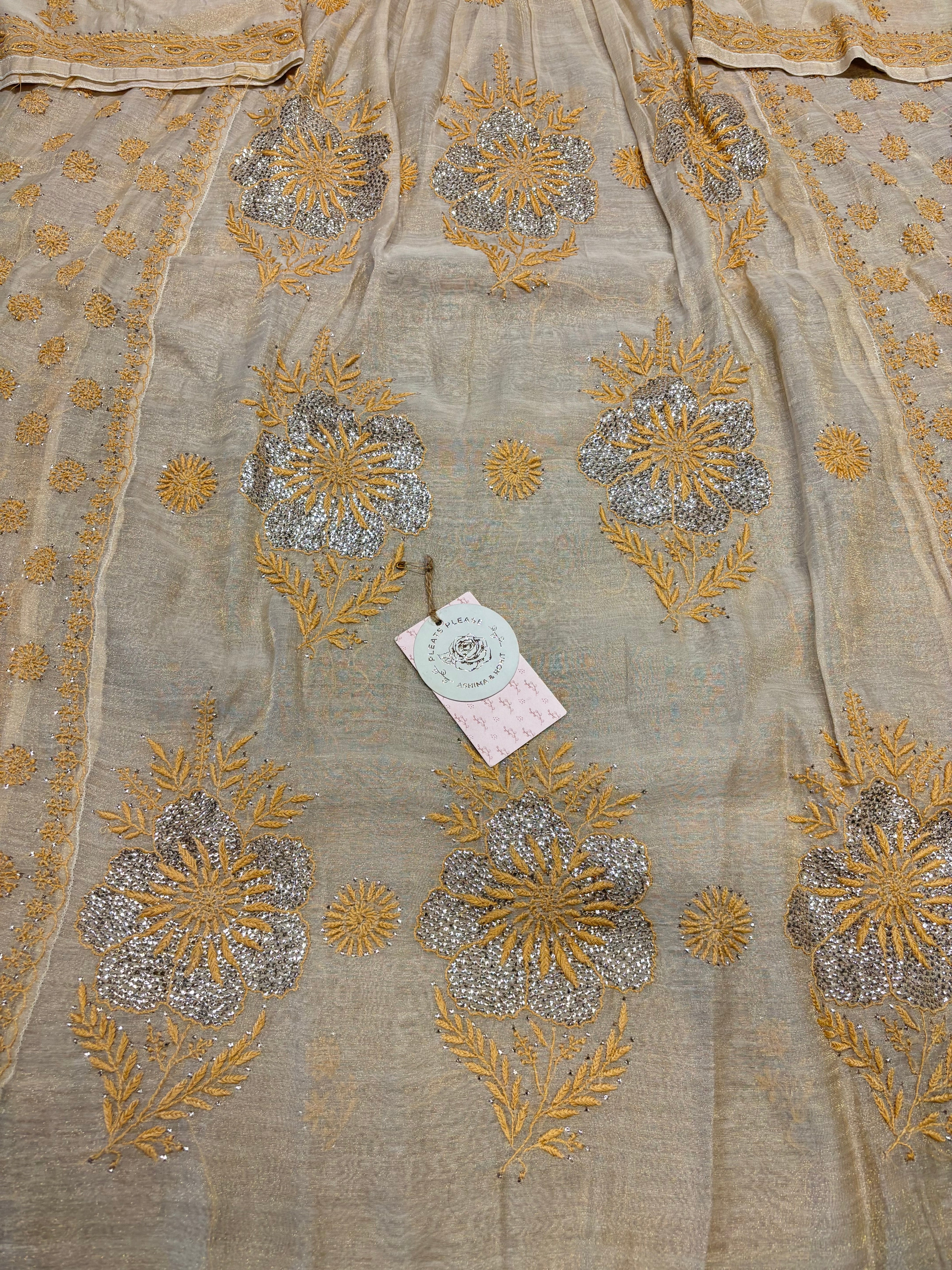 Dyeable Pure And Premium Tissue Angrakha Kurta And Dupatta Set