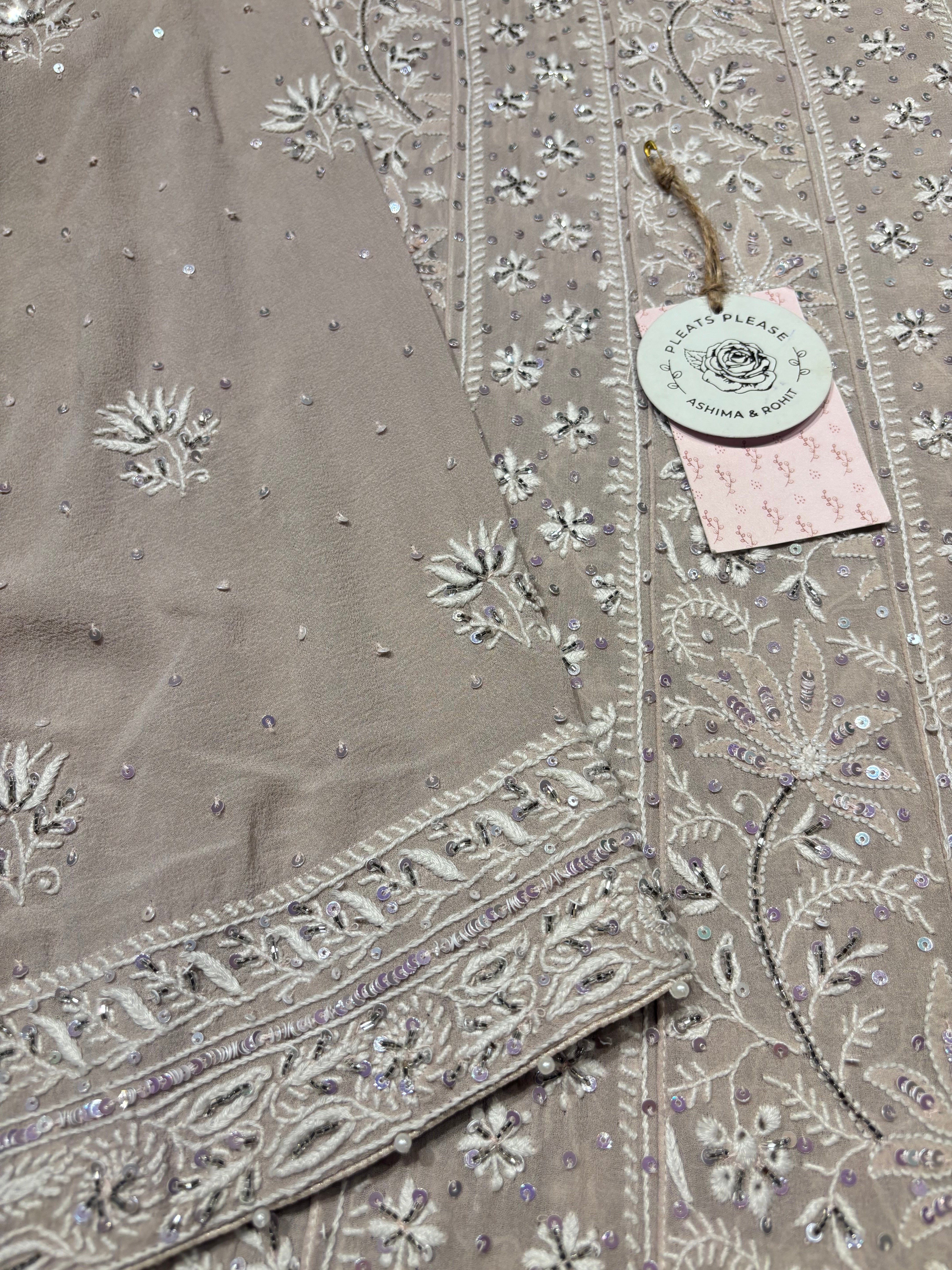 Coffee Mocha Pure And Premium Georgette Anarkali And Dupatta Set