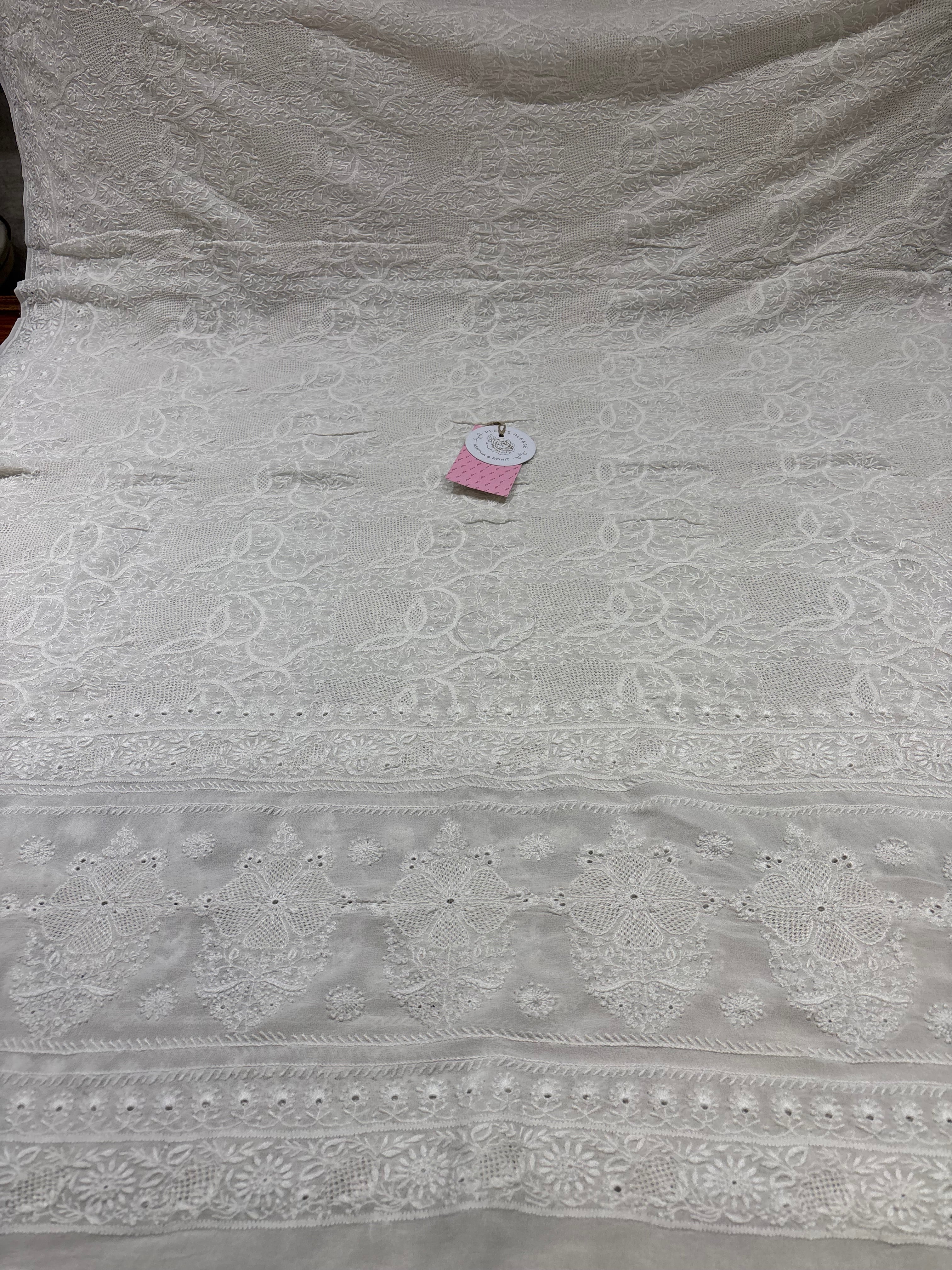 Dyeable Pure & Premium Georgette Chikankari Dupatta
