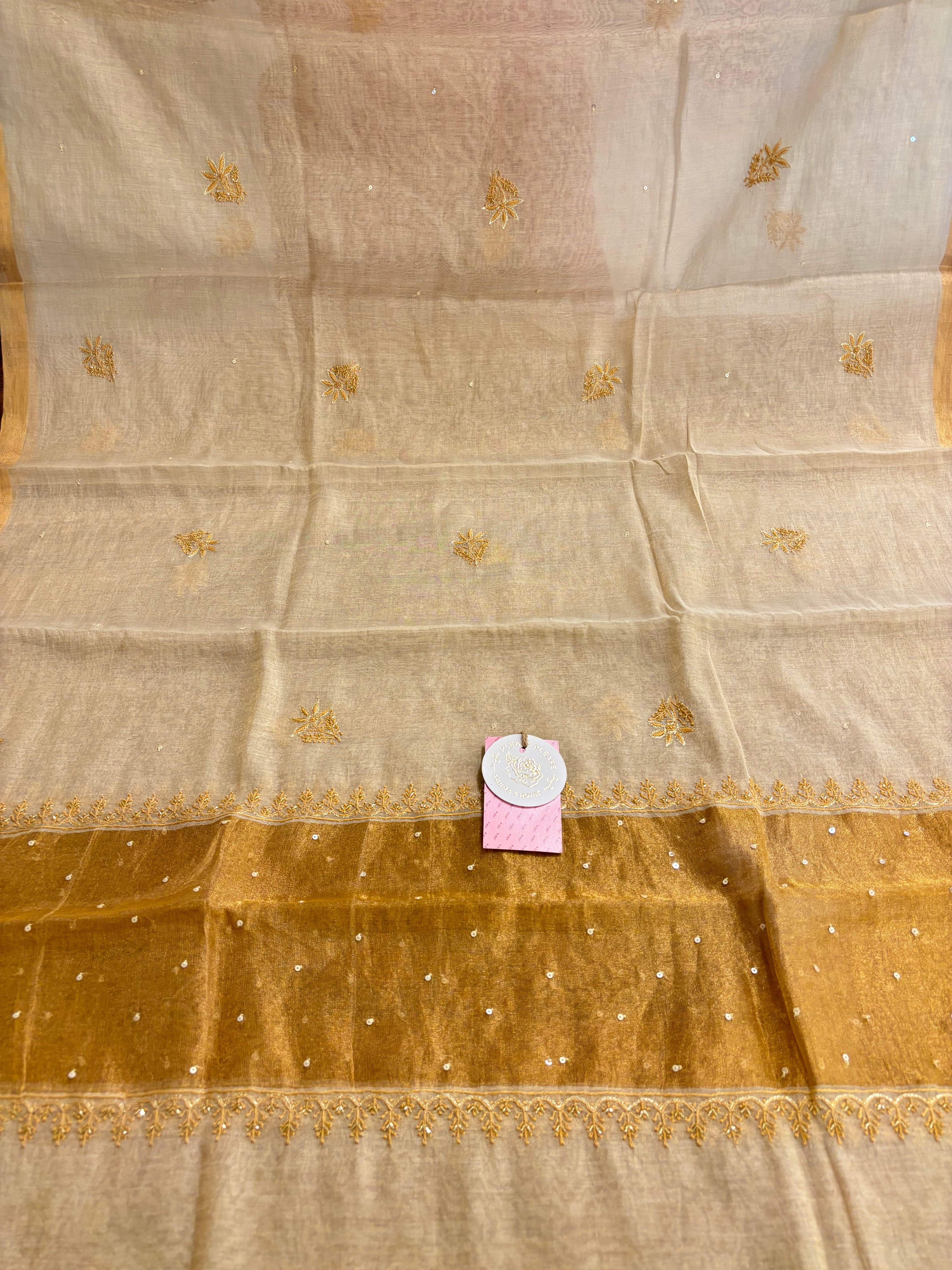Dyeable Pure Tissue Heavy Jaal Chikankari Kurta & Dupatta