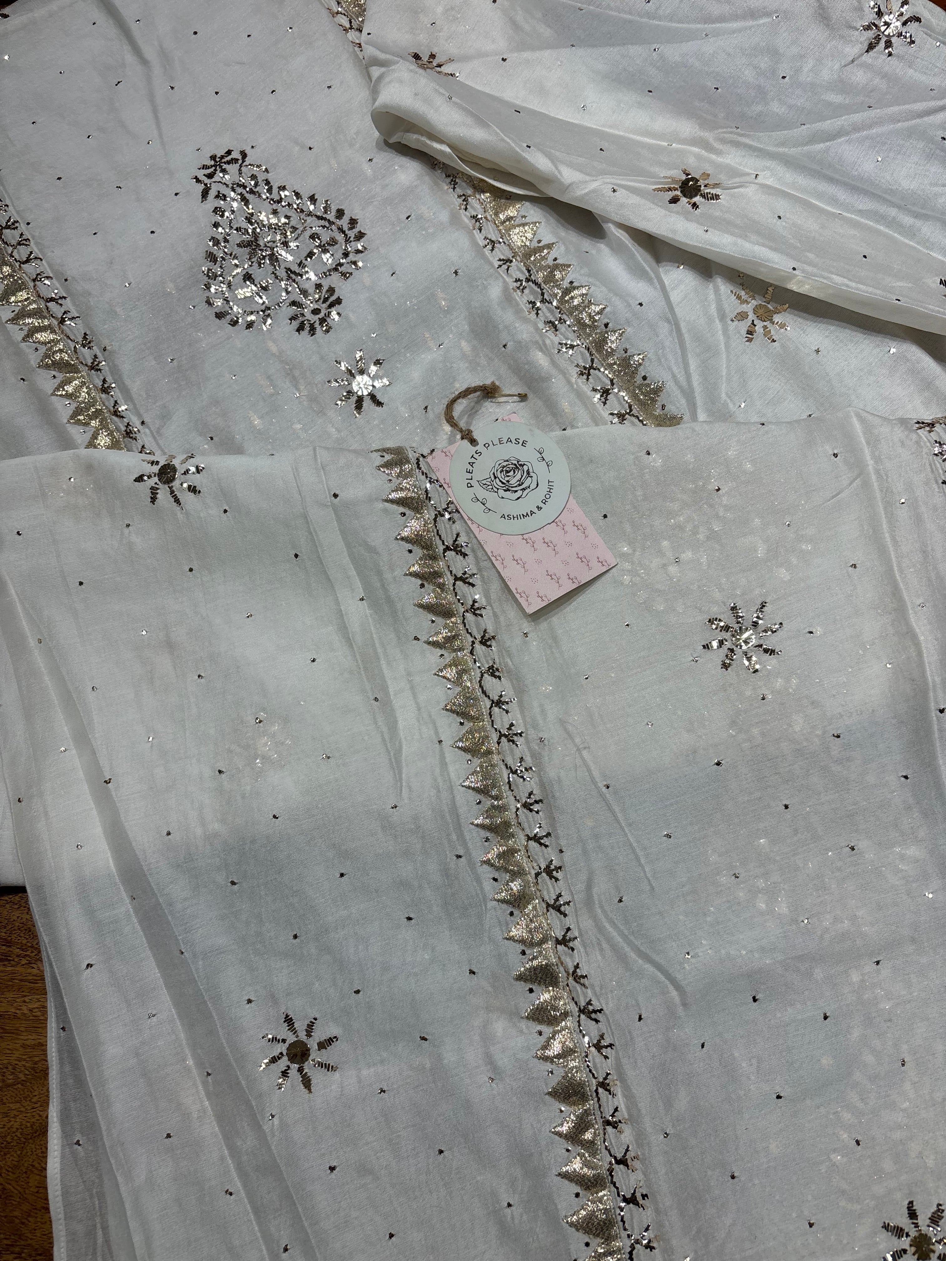 Dyeable Chanderi Silk Mukaish Kurta and Dupatta set