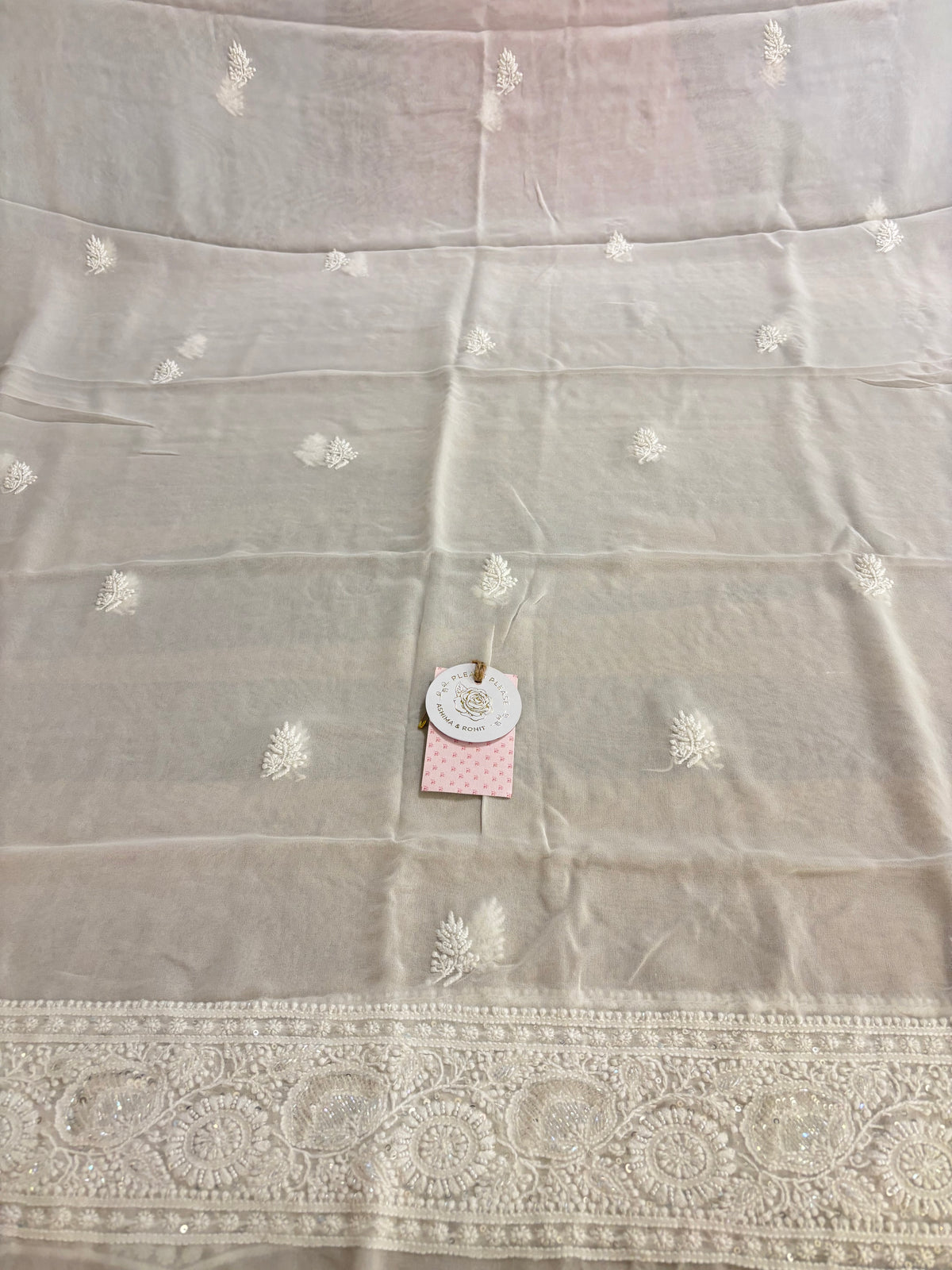 Dyeable Pure Georgette Chikankari Kurta & Dupatta