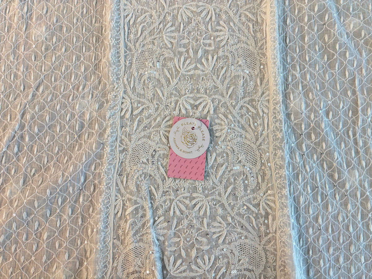 Dyeable Chanderi Chikankari Kurta & Dupatta