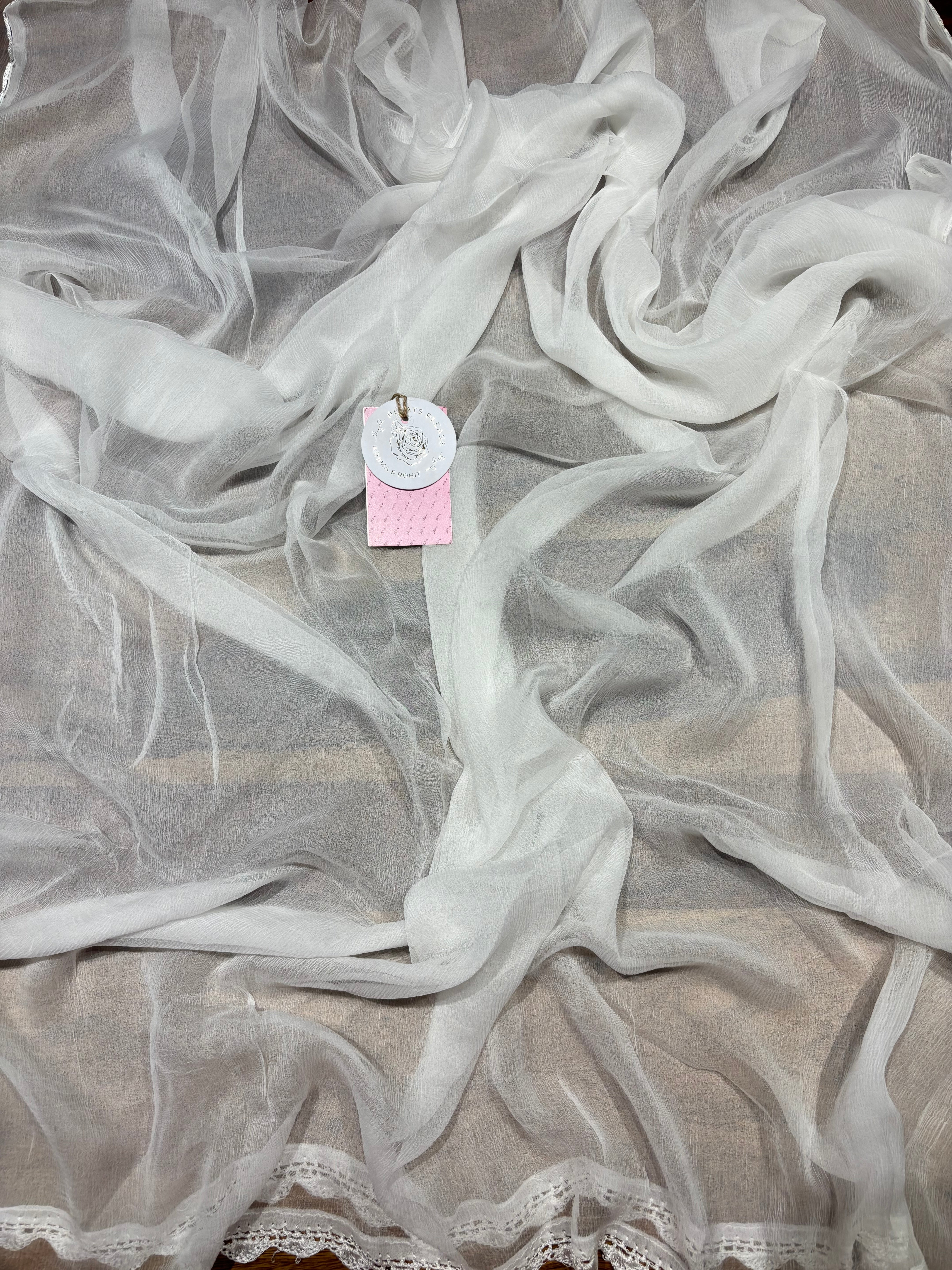 Dyeable Mulmul Chikankari Kurta, Dupatta & Bottom Fabric