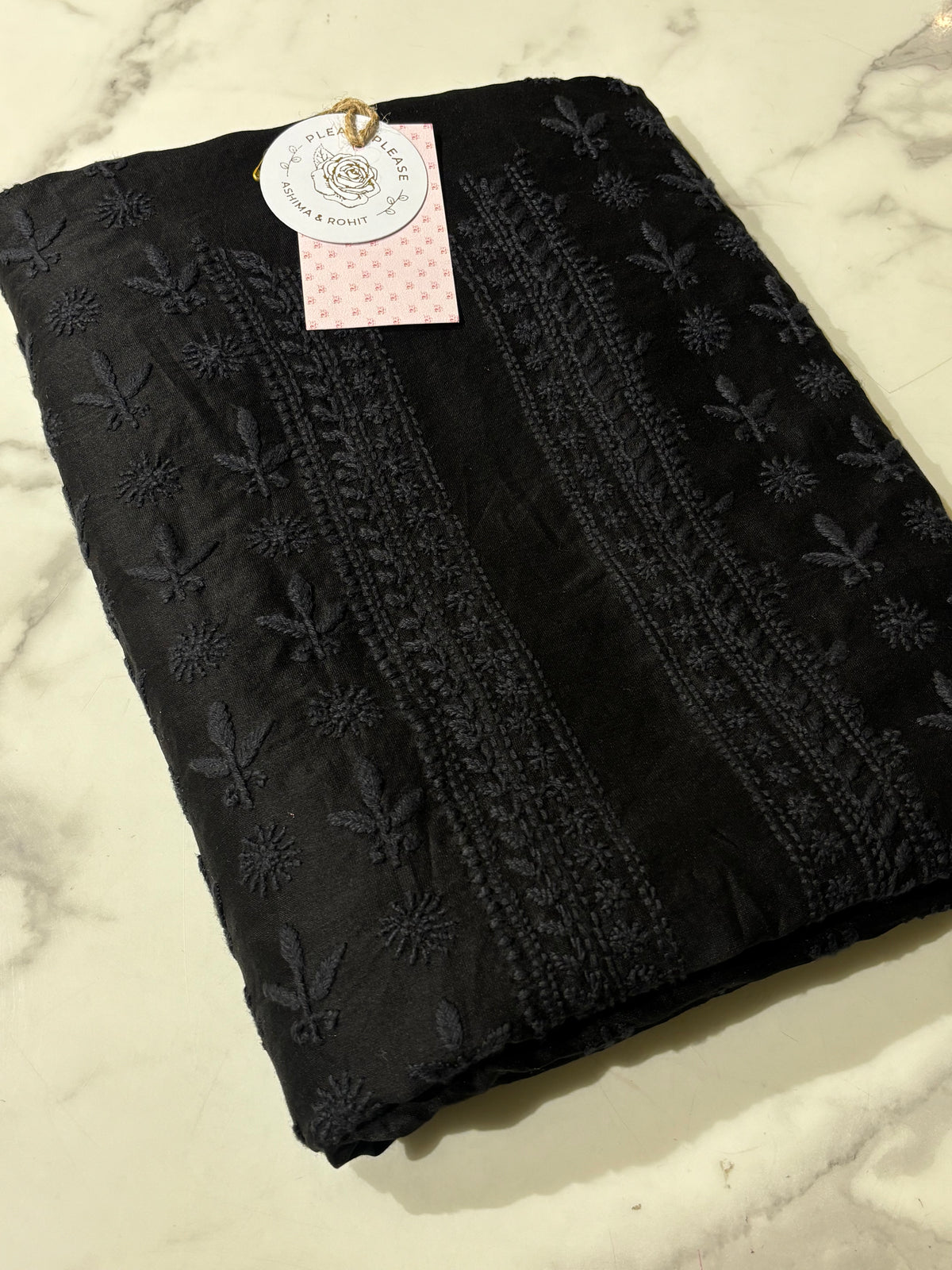 Black Chanderi Men’s Chikankari Kurta