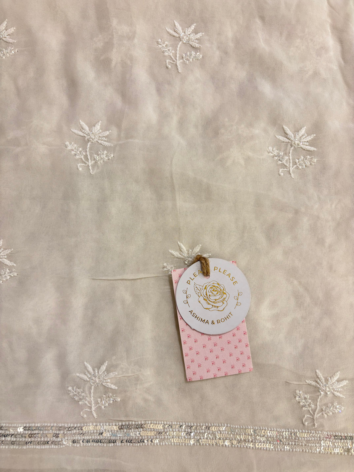 Dyeable Pure Georgette Chikankari Kurta & Dupatta