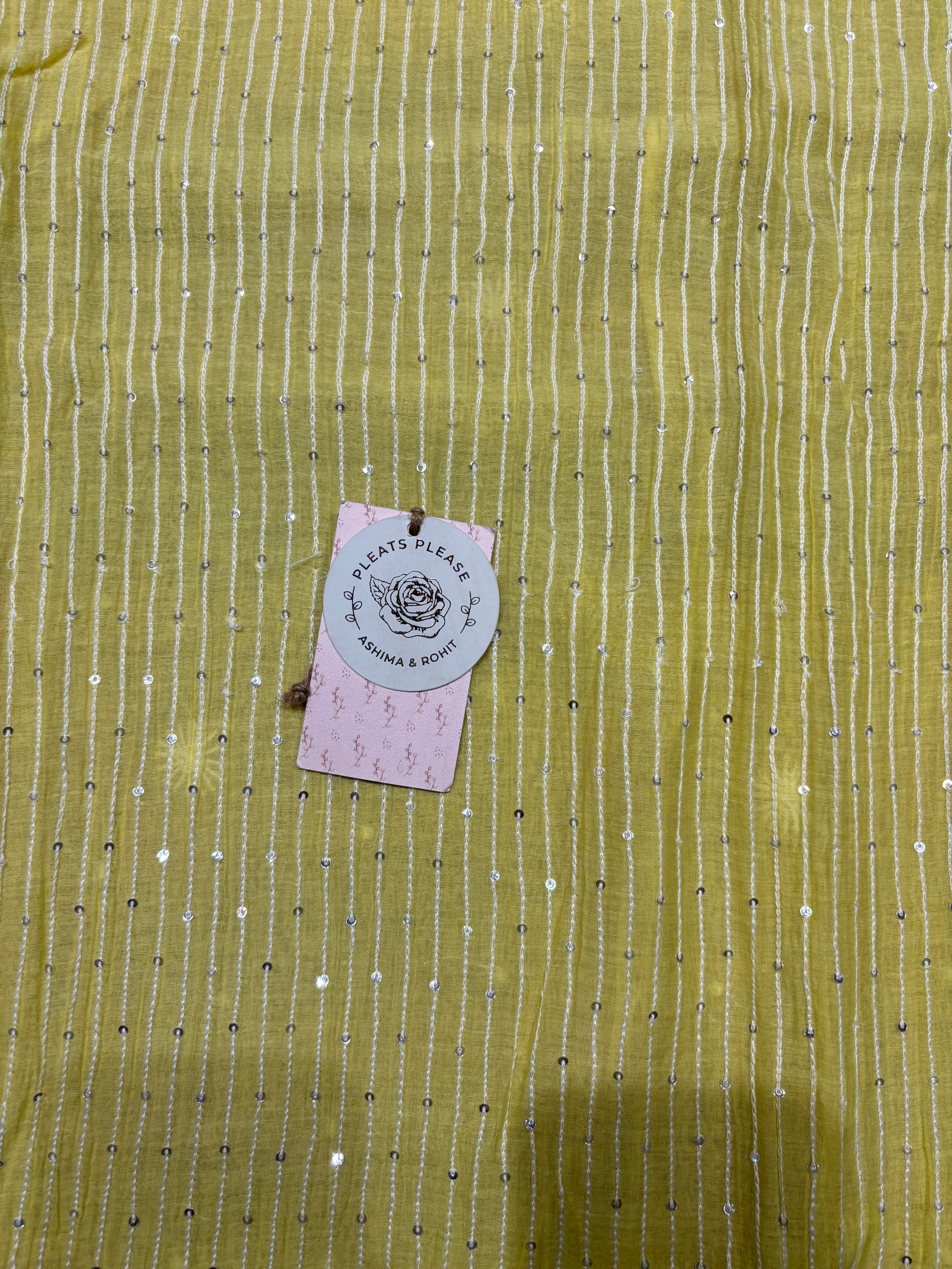 Yellow Chanderi Mul Chikankari Kurta and Dupatta Set