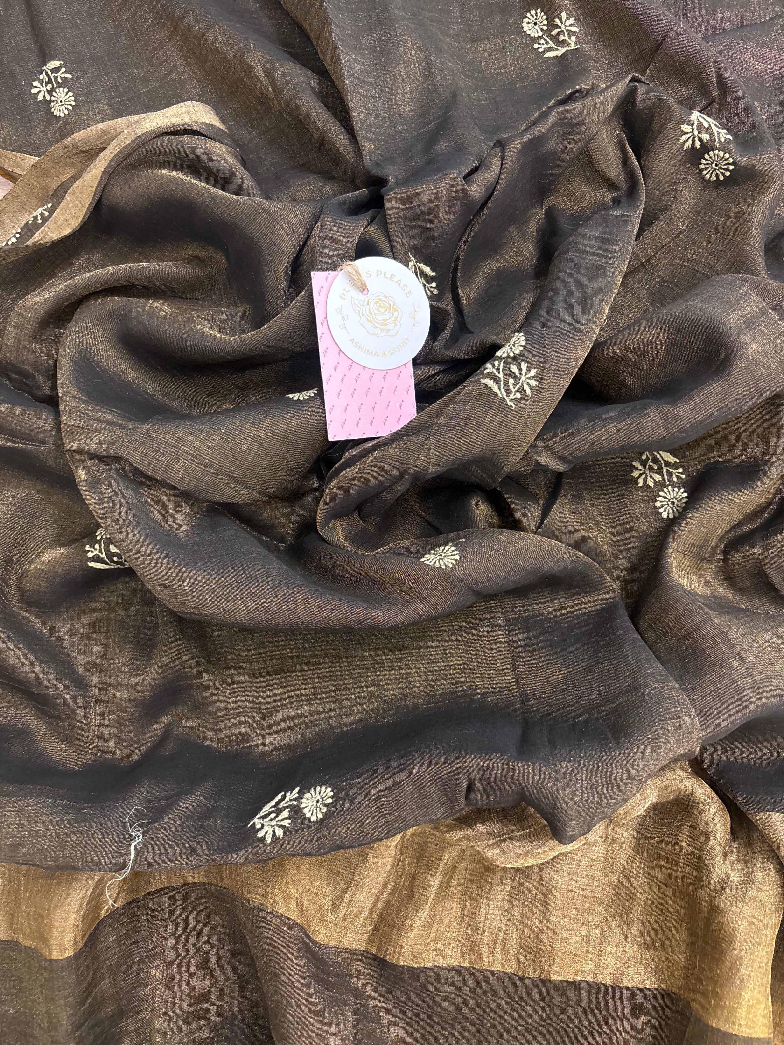 Black Pure & Premium Tissue Jaal Chikankari Kurta & Dupatta