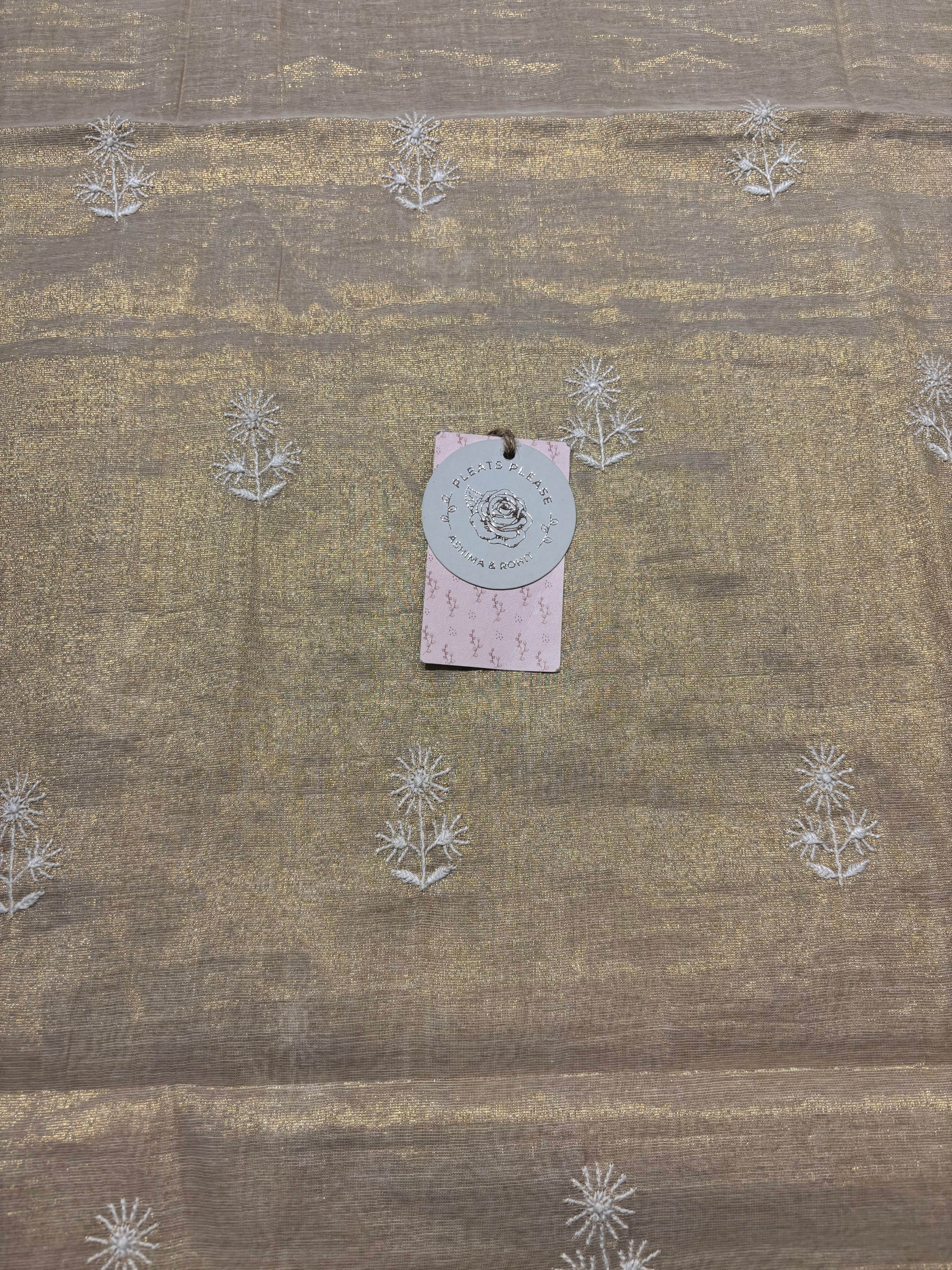 Dyeable Tissue Chikankari Kurta and Dupatta set