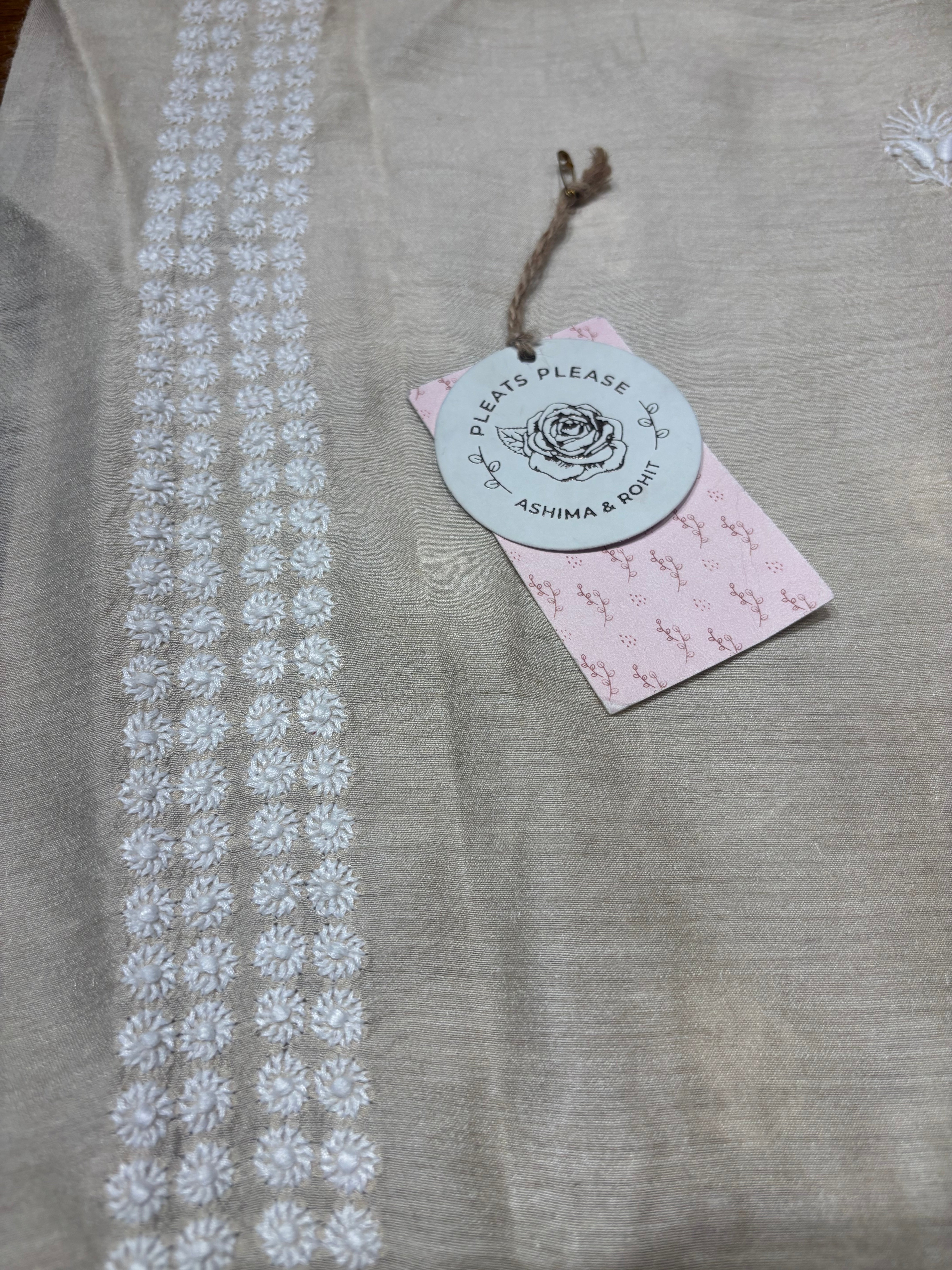 Dyeable Monga Silk Chikankari Chikankari Men’s Kurta Fabric