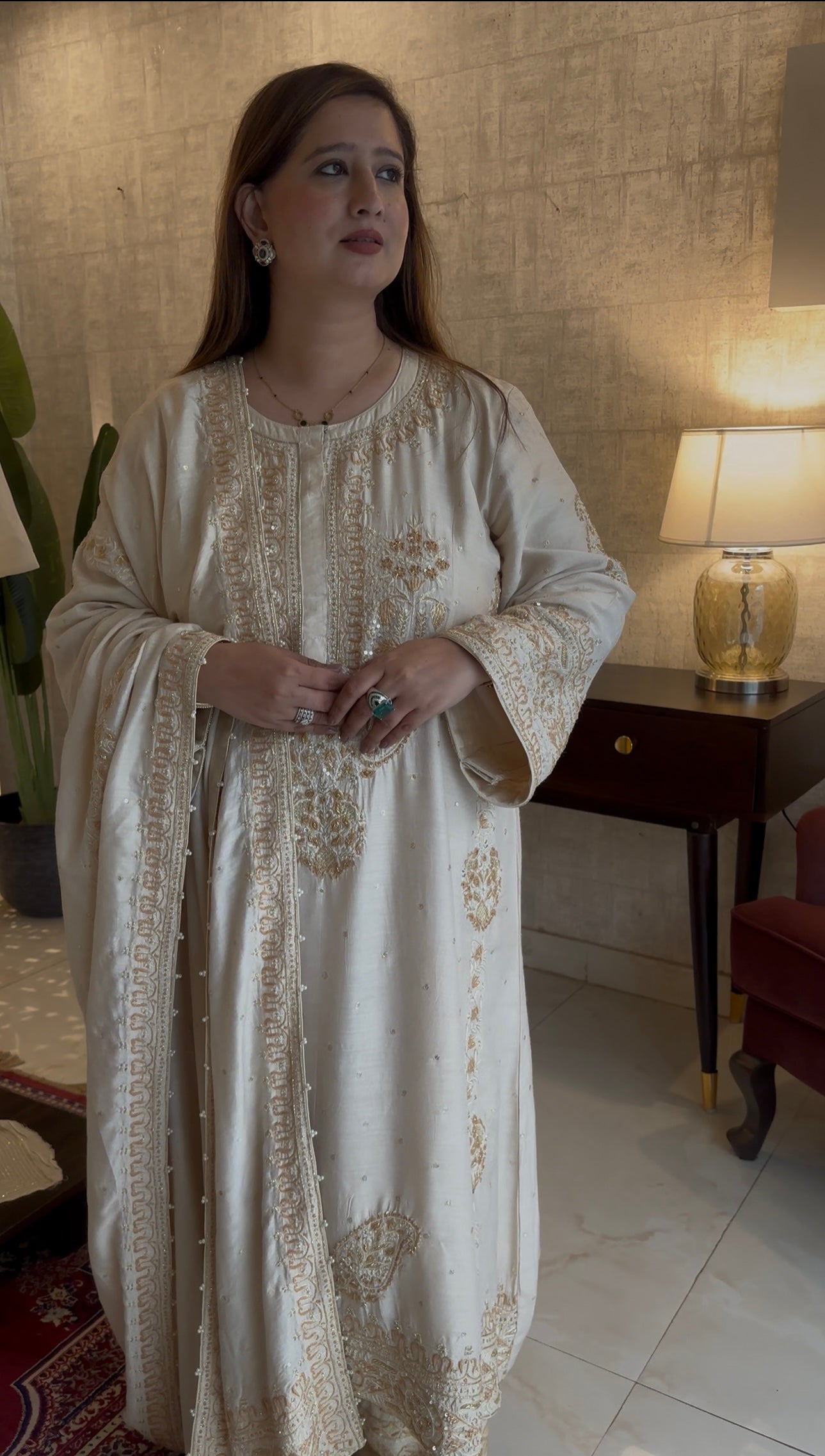 Dyeable Pure & Premium Munga Silk Chikankari A line Anarkali ,Dupatta & Bottom