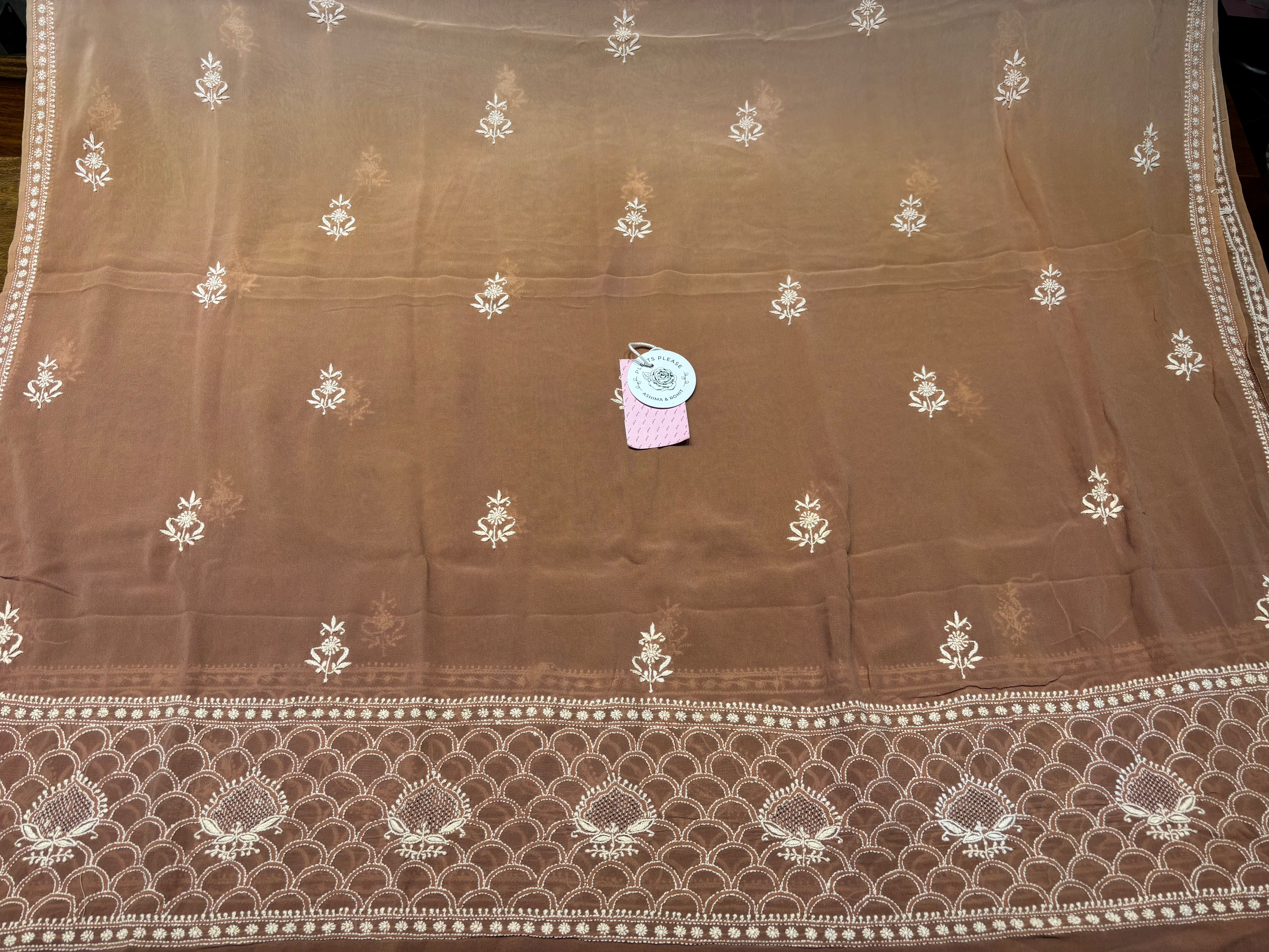 Garnet Ombre Pure & Premium Georgette Anarkali & Dupatta