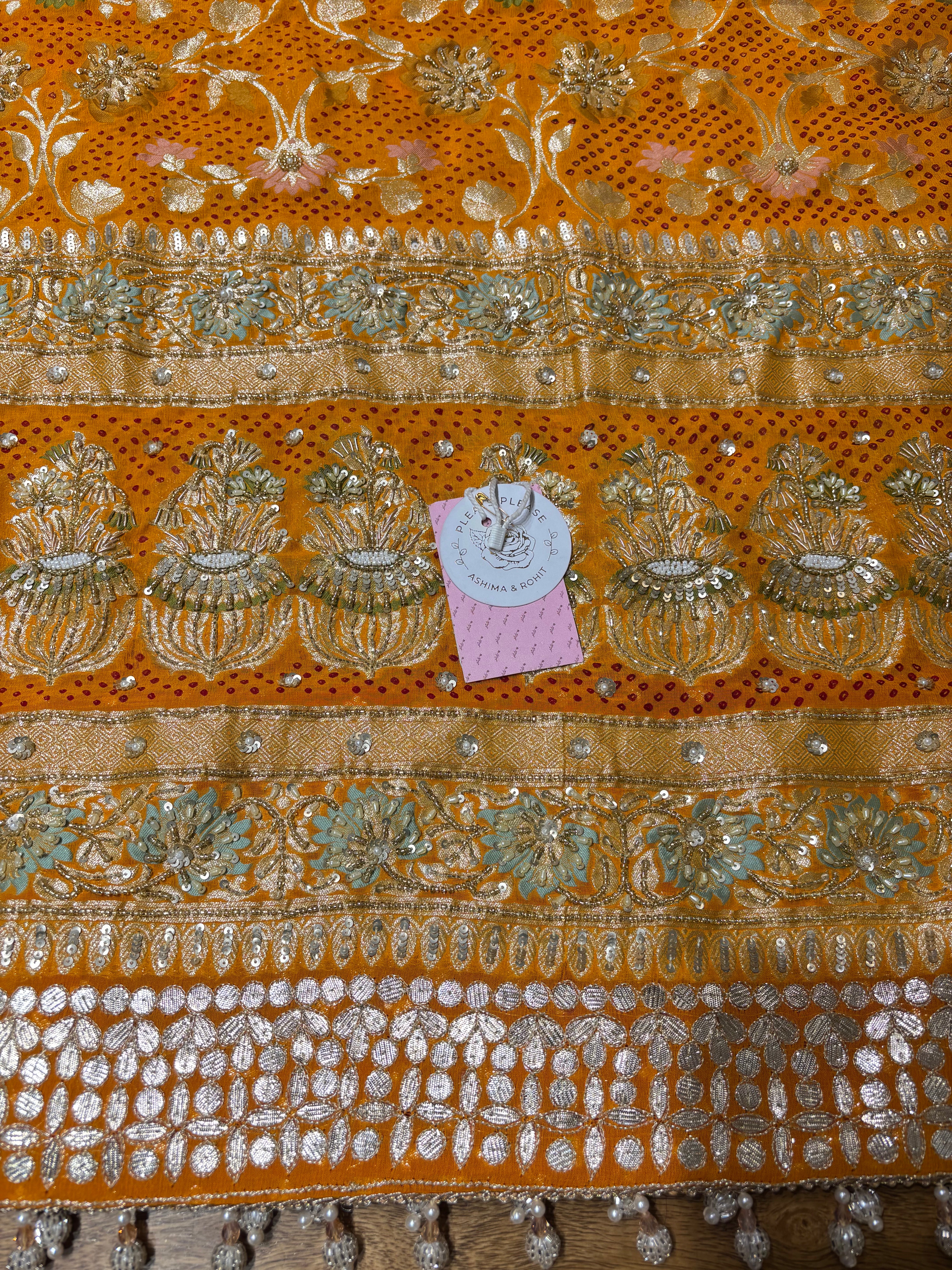 Yellow Pure & Premium Georgette Bandhej Dupatta