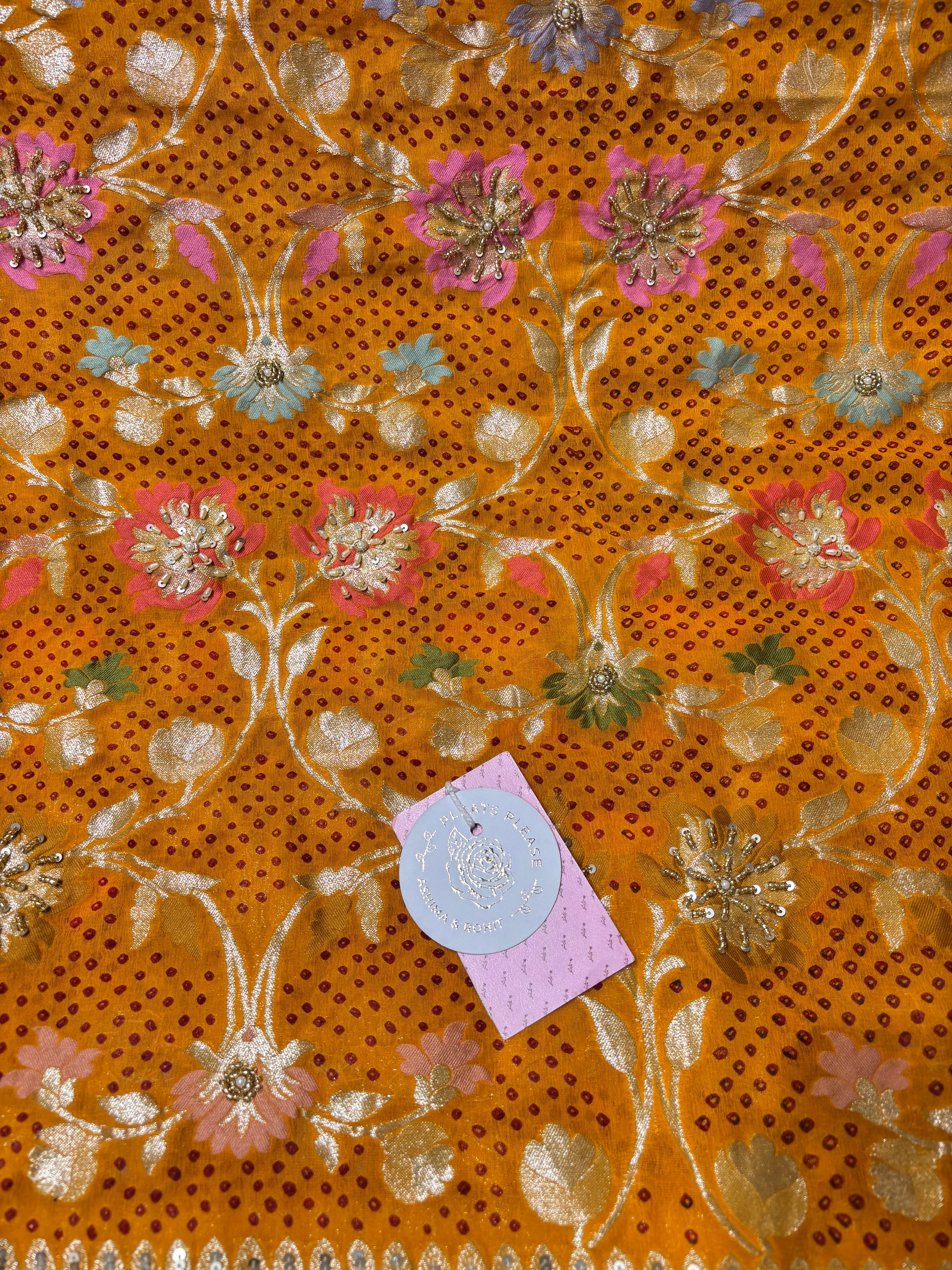 Yellow Pure & Premium Georgette Bandhej Dupatta