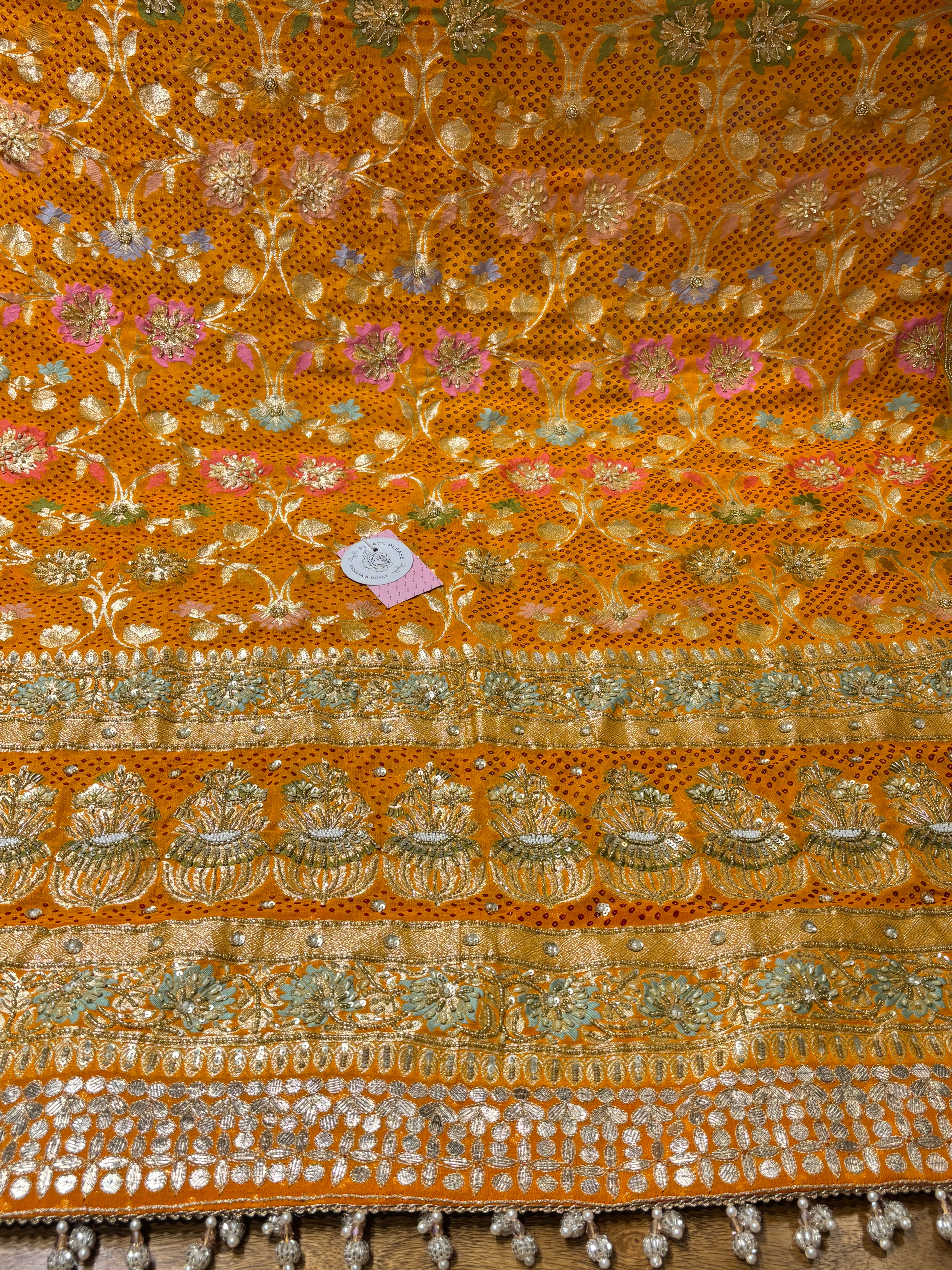 Yellow Pure & Premium Georgette Bandhej Dupatta