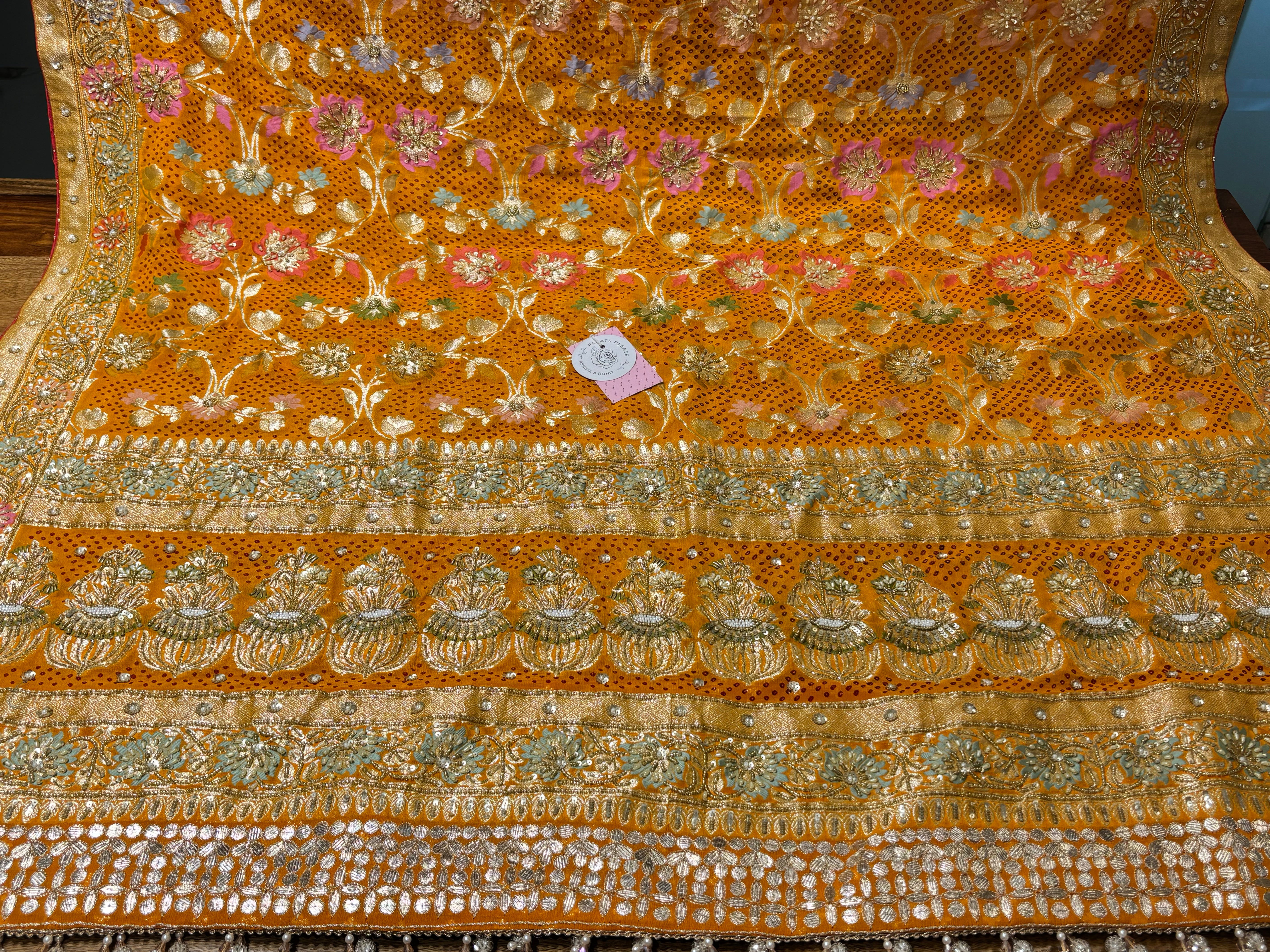 Yellow Pure & Premium Georgette Bandhej Dupatta