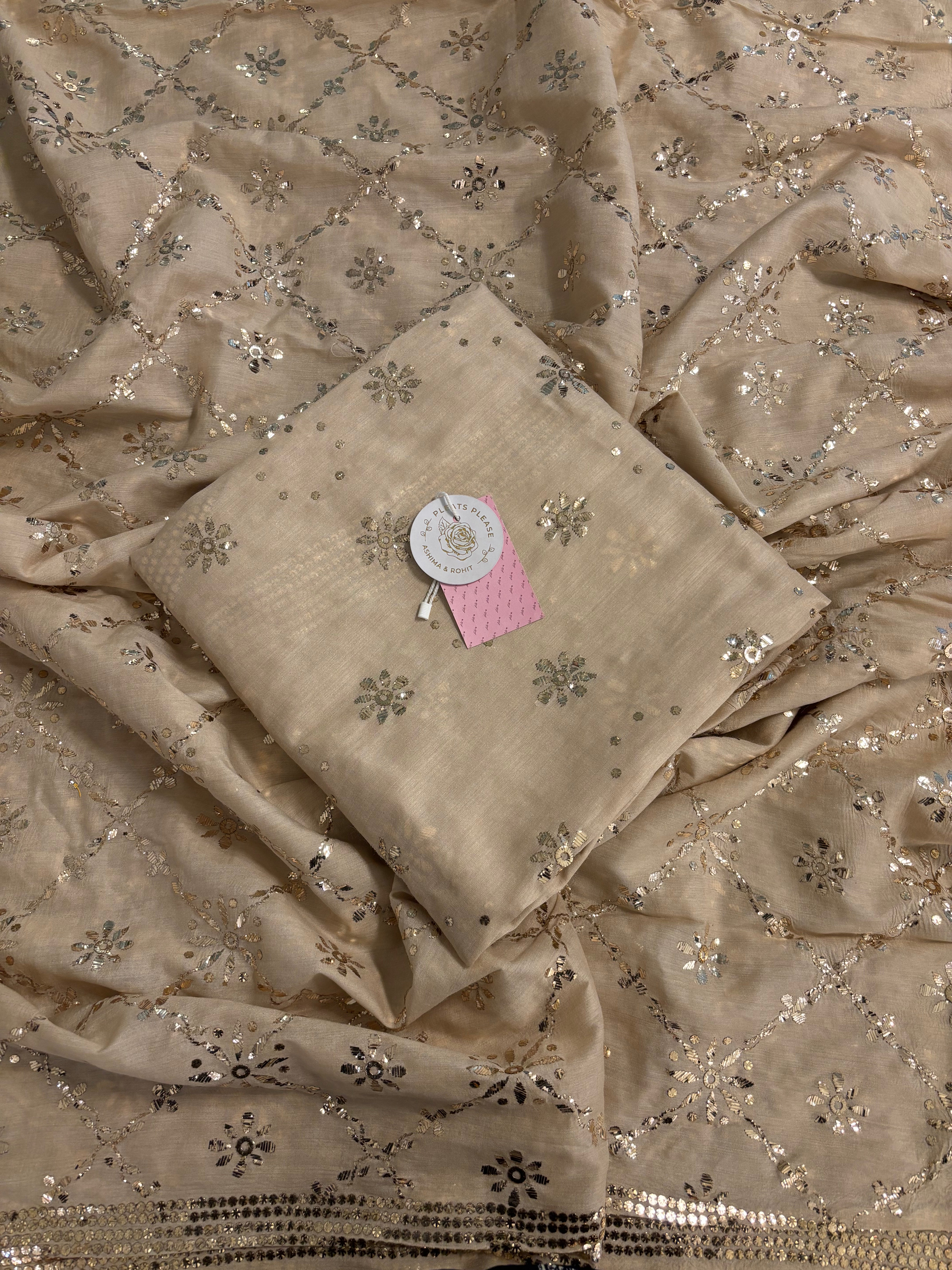 Dyeable Munga Silk Badla Kurta & Chaddar Dupatta