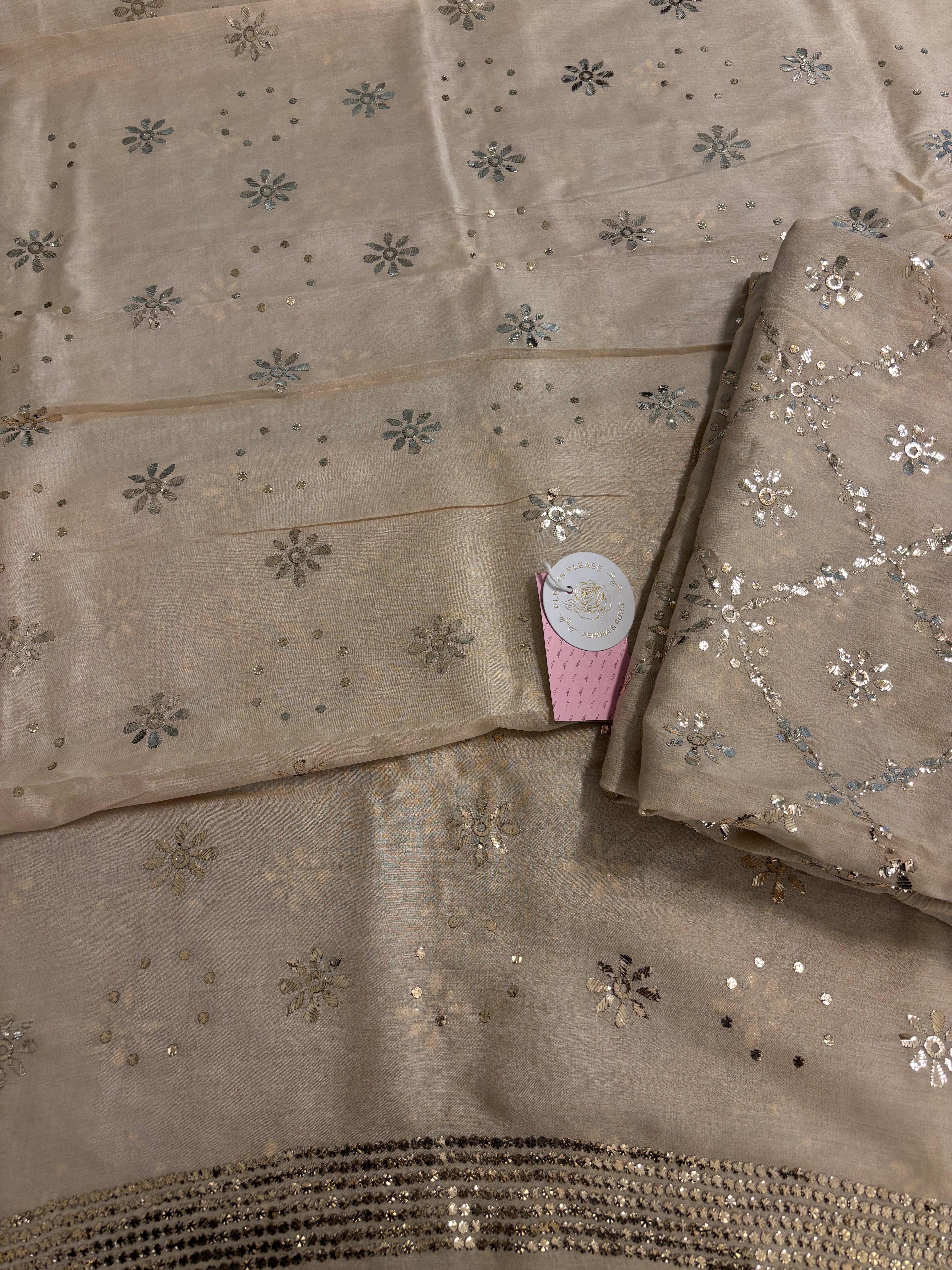 Dyeable Munga Silk Badla Kurta & Chaddar Dupatta