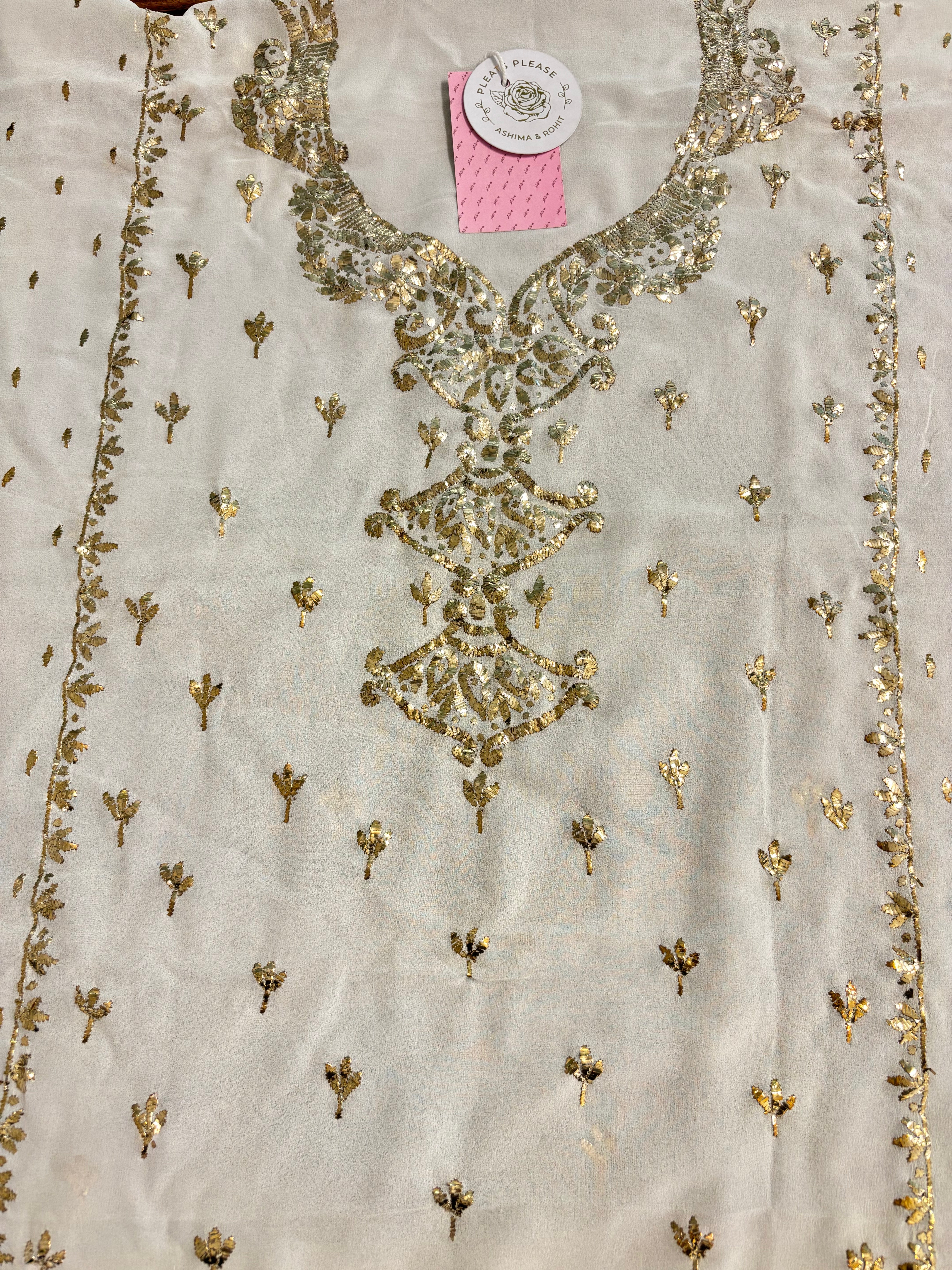 Dyeable Pure & Premium Badla Kurta & Dupatta