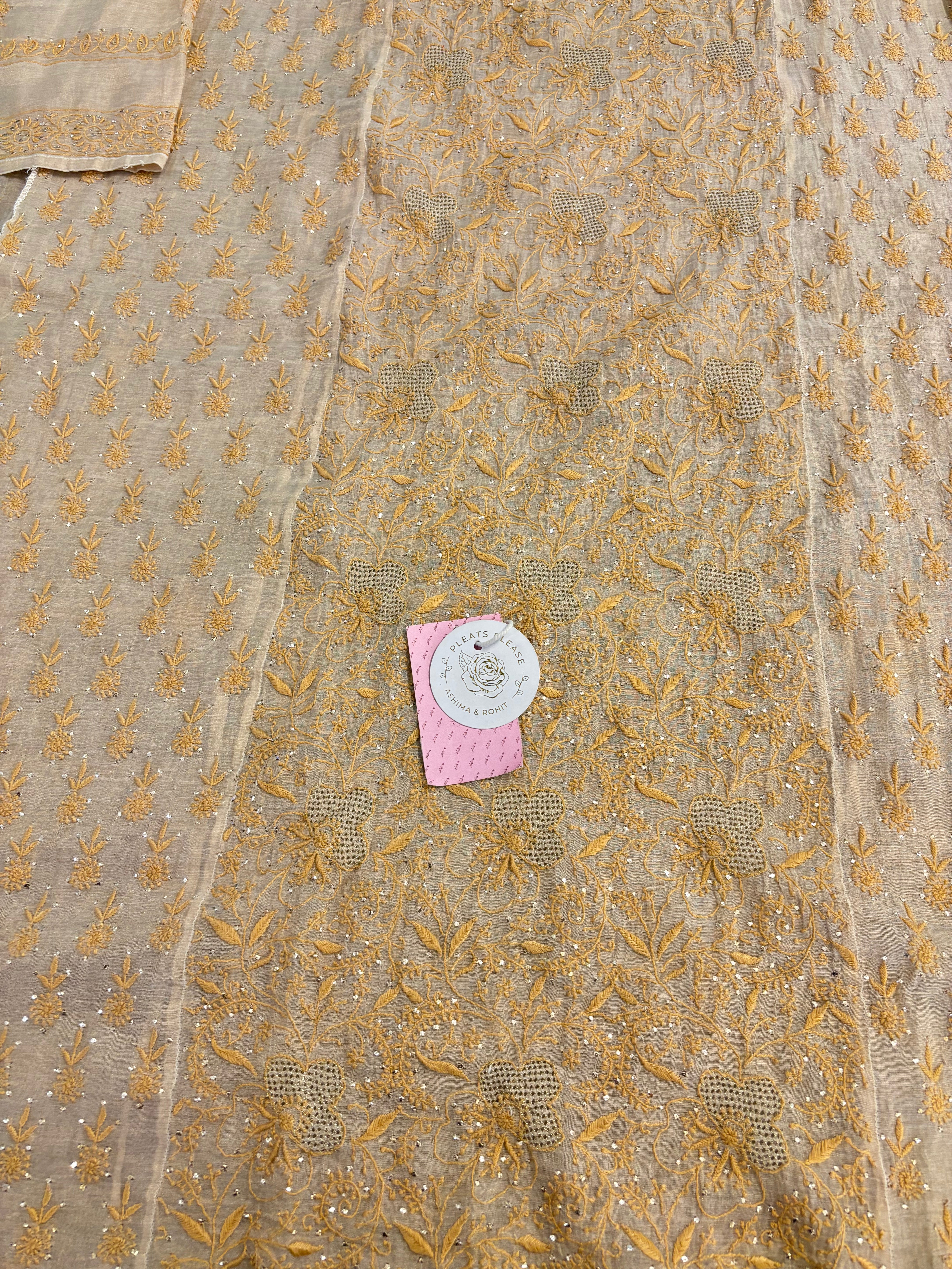 Dyeable Pure and Premium Tissue Chikankari Kurta & Dupatta