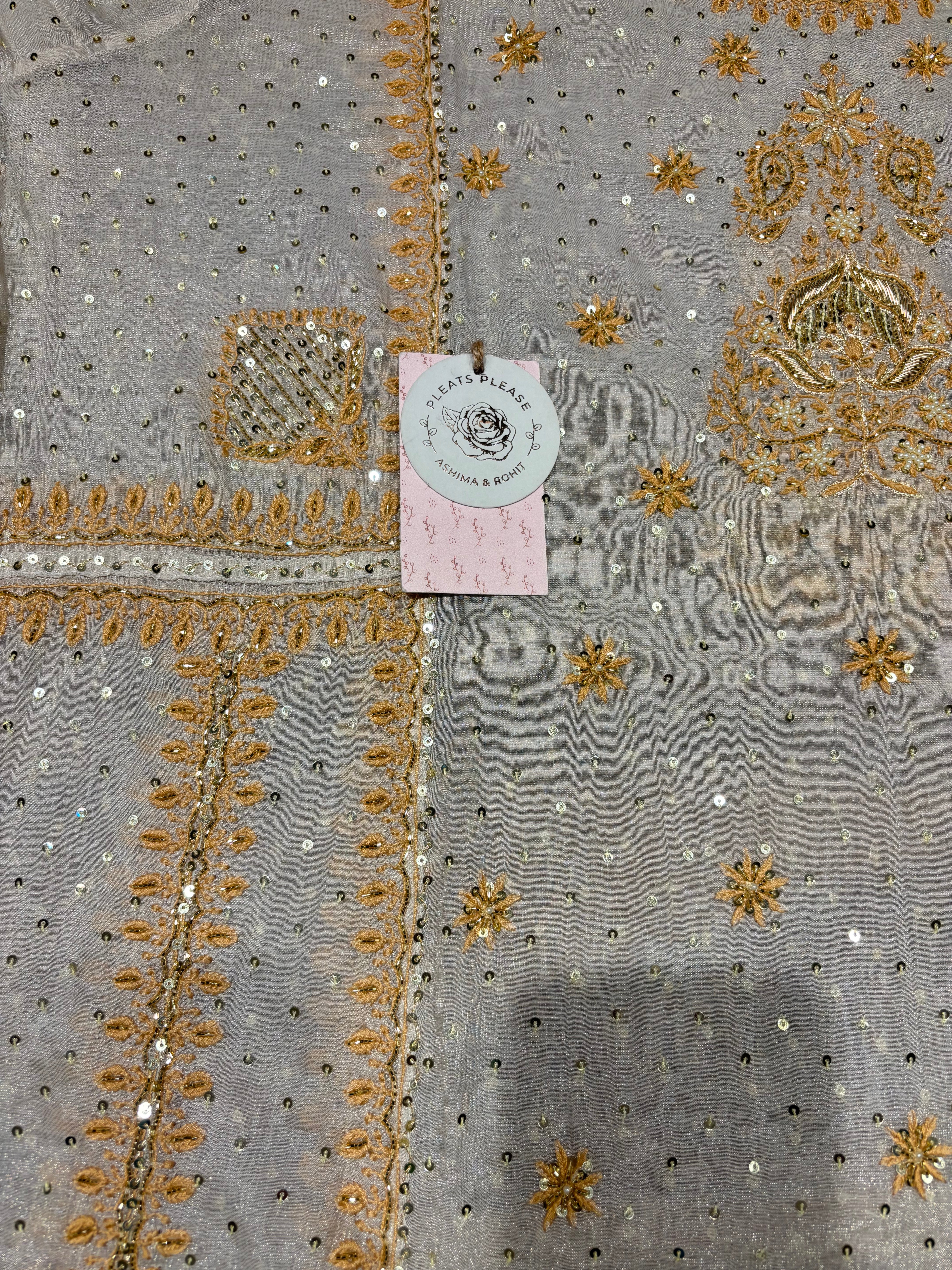 Dyeable Pure & Premium Silver Tissue A-Line Anarkali & Dupatta Set