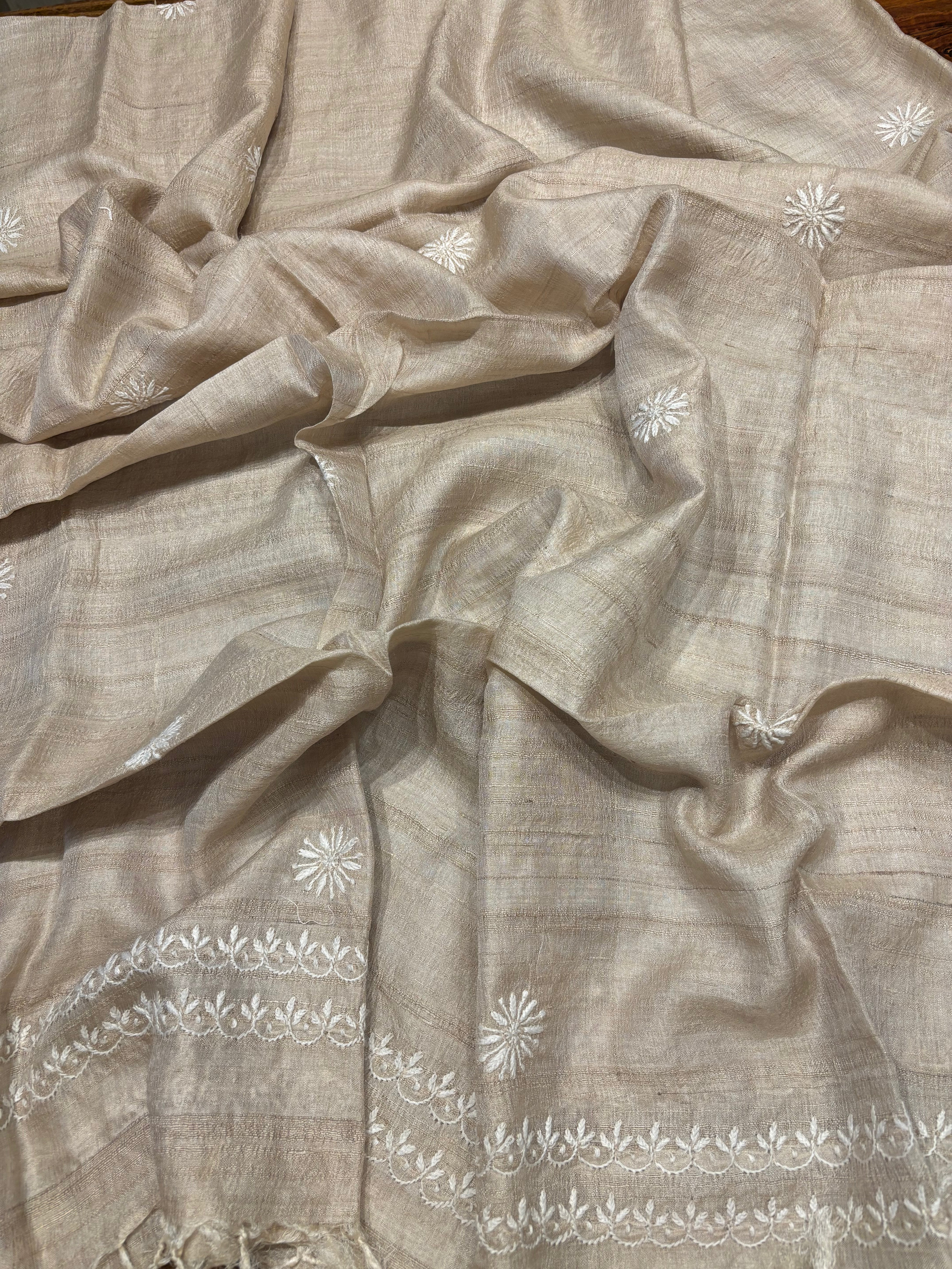 Dyeable Silk Chikankari Kurta and Dupatta