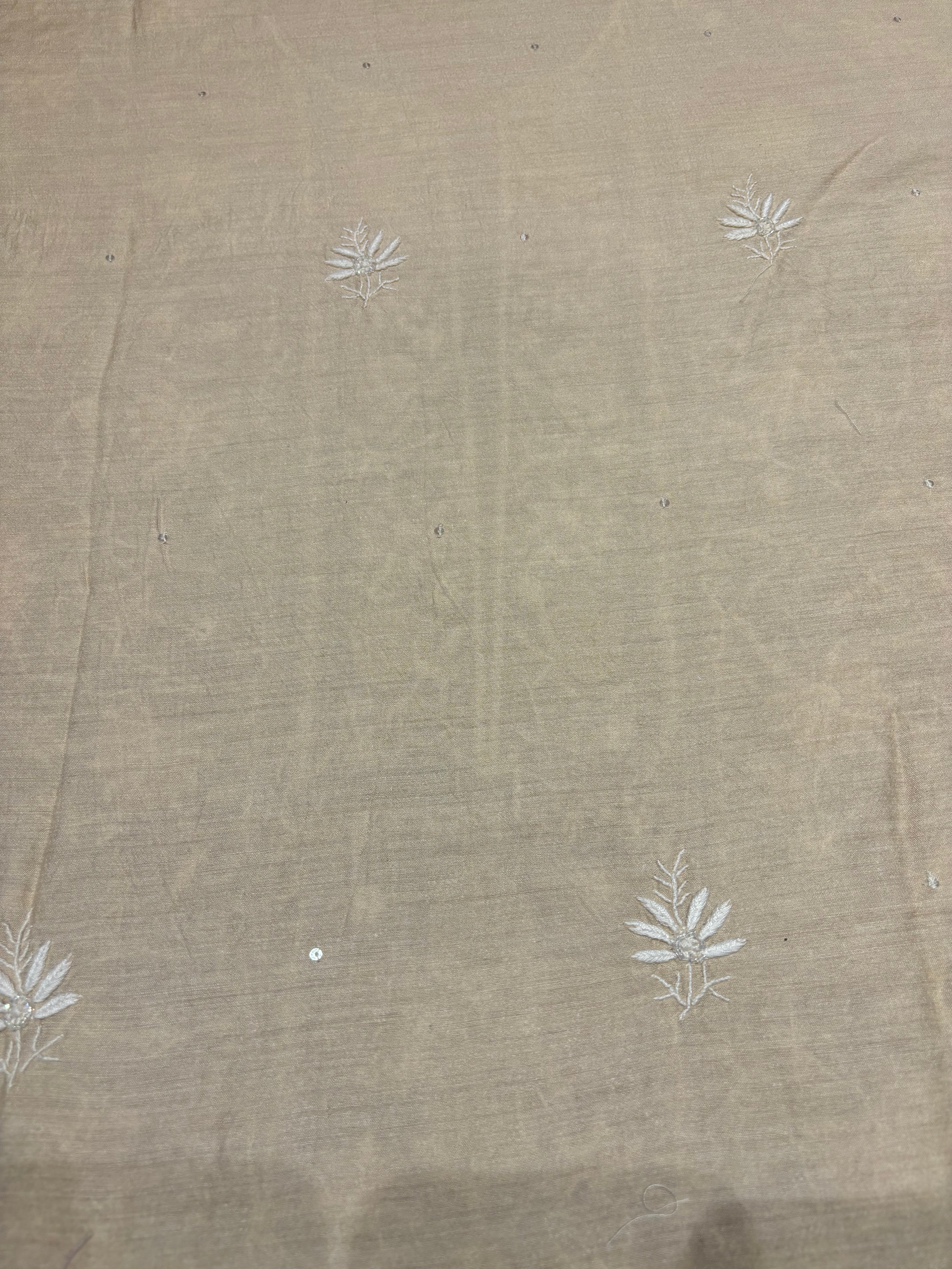 Dyeable Silk Chikankari Kurta and dupatta