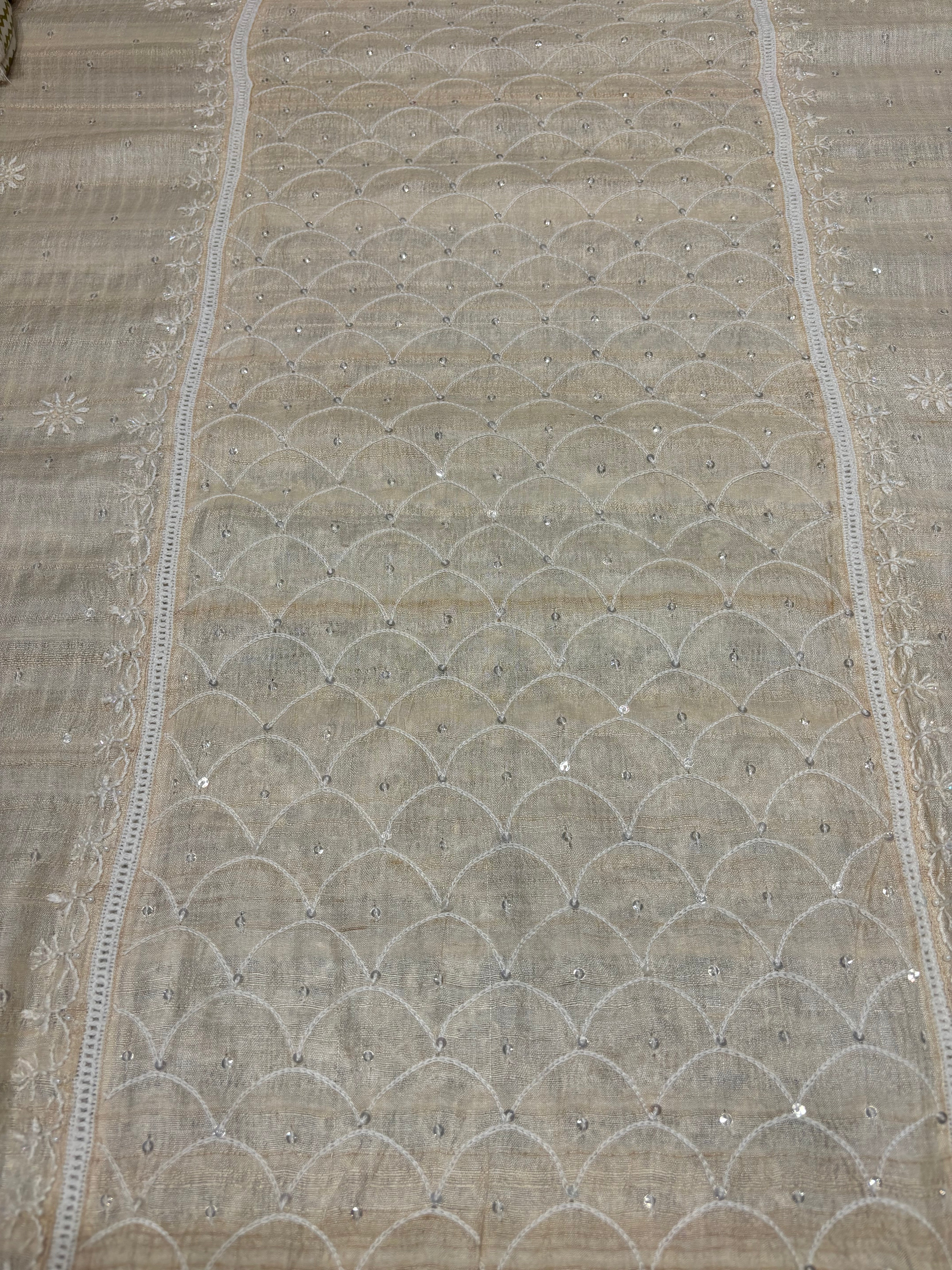 Dyeable Silk Chikankari Kurta and dupatta