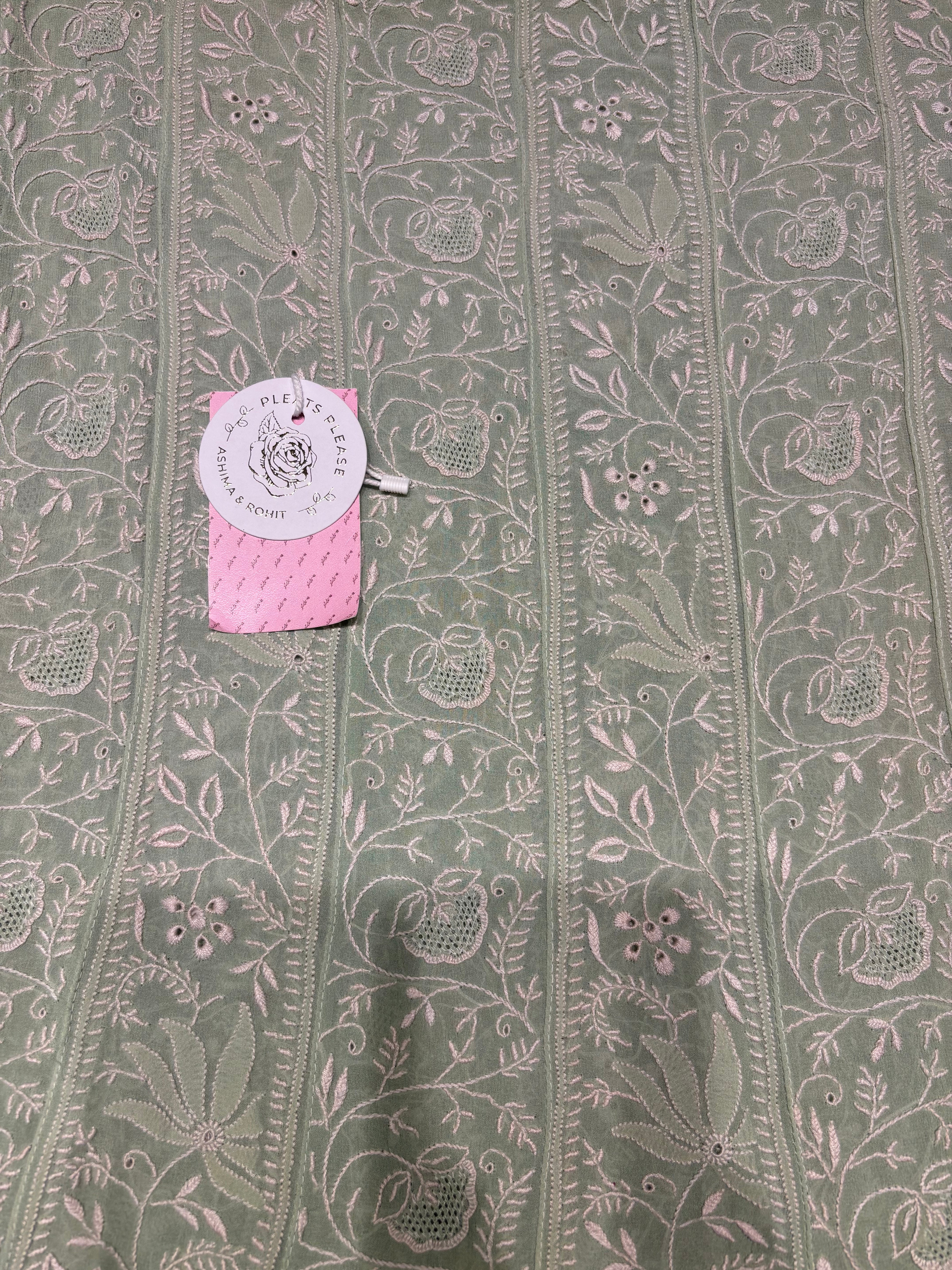 Green Ombre Pure & Premium Georgette Chikankari Anarkali & Dupatta