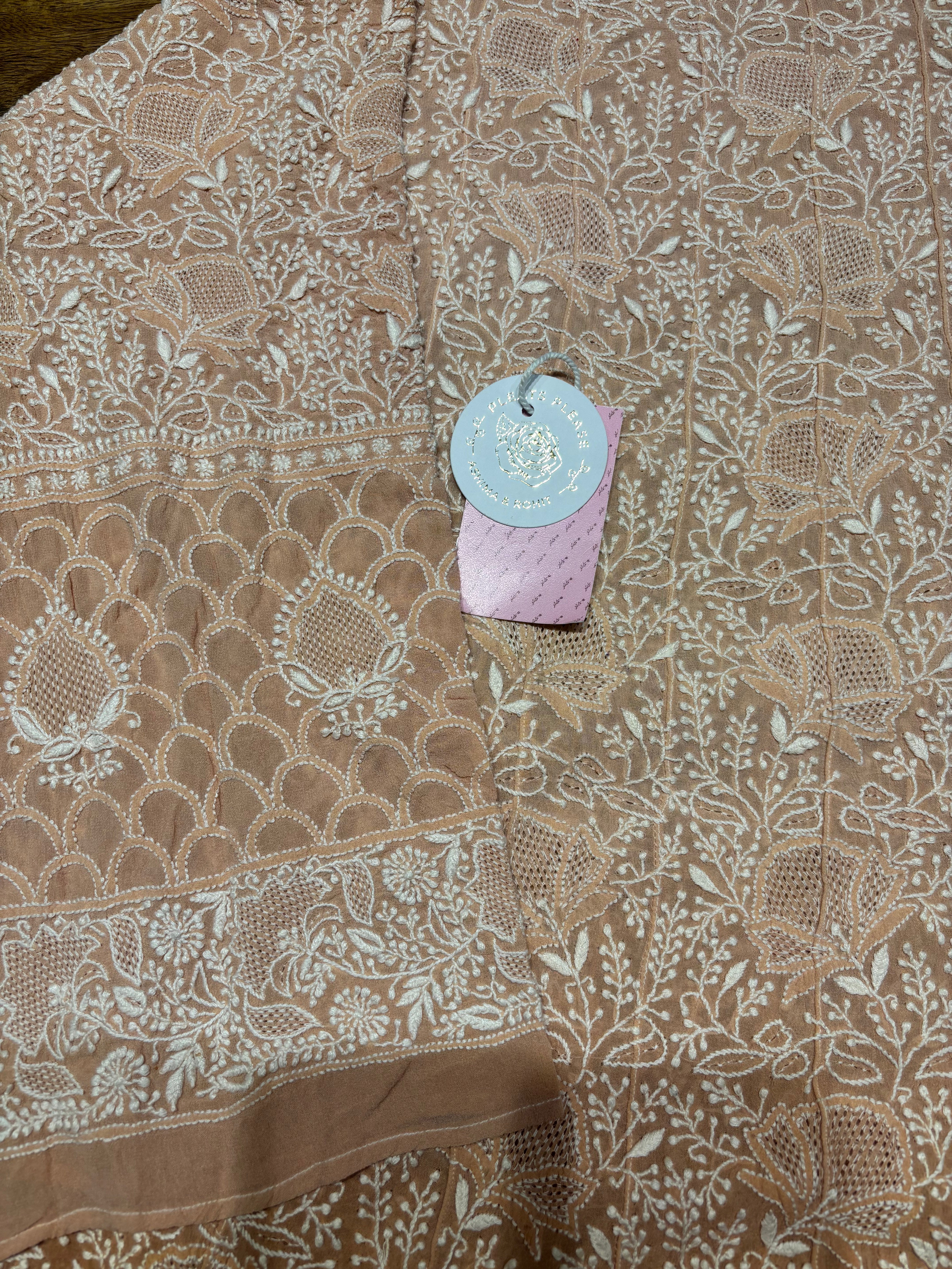 Garnet Ombre Pure & Premium Georgette Anarkali & Dupatta