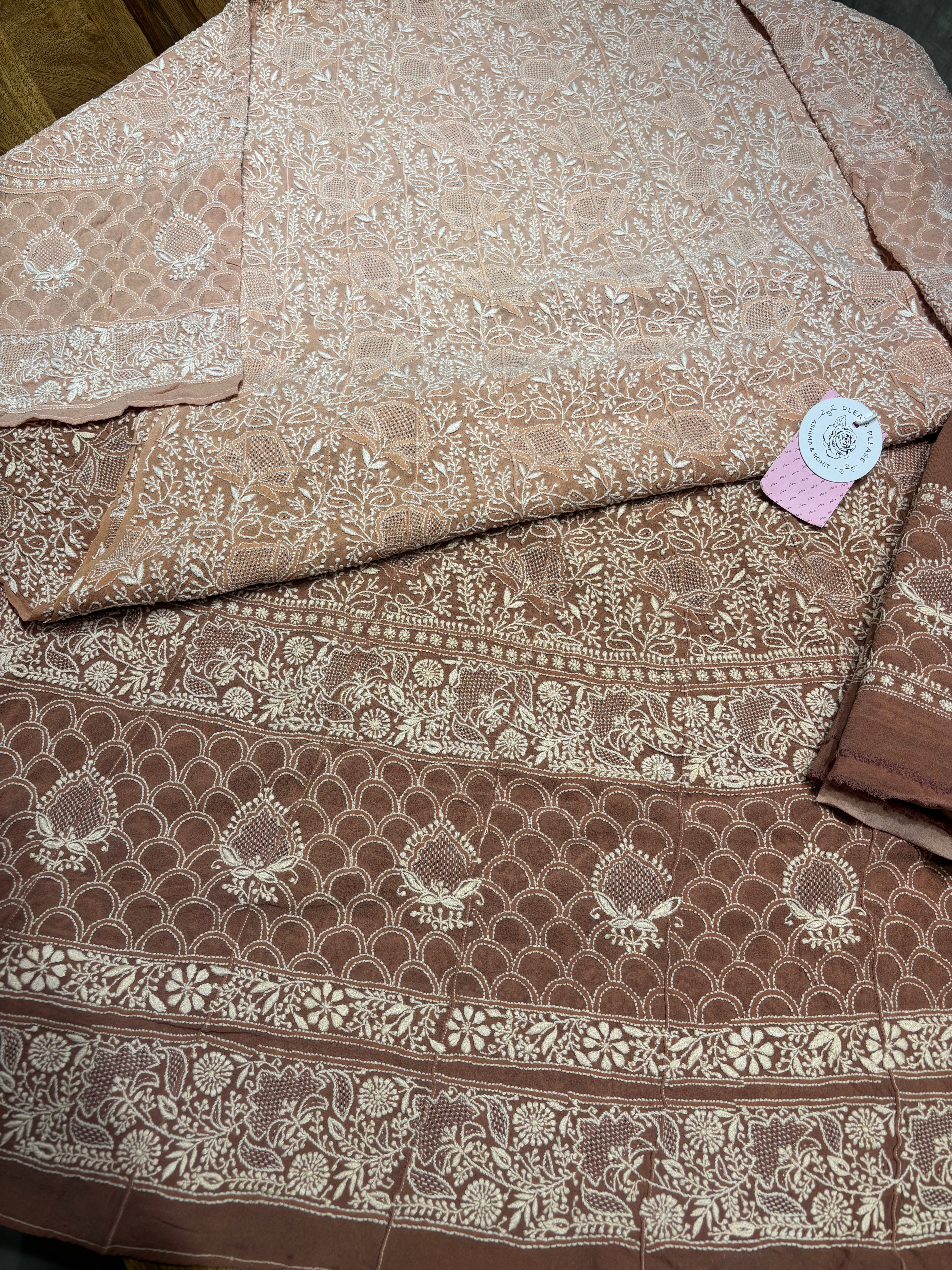 Garnet Ombre Pure & Premium Georgette Anarkali & Dupatta