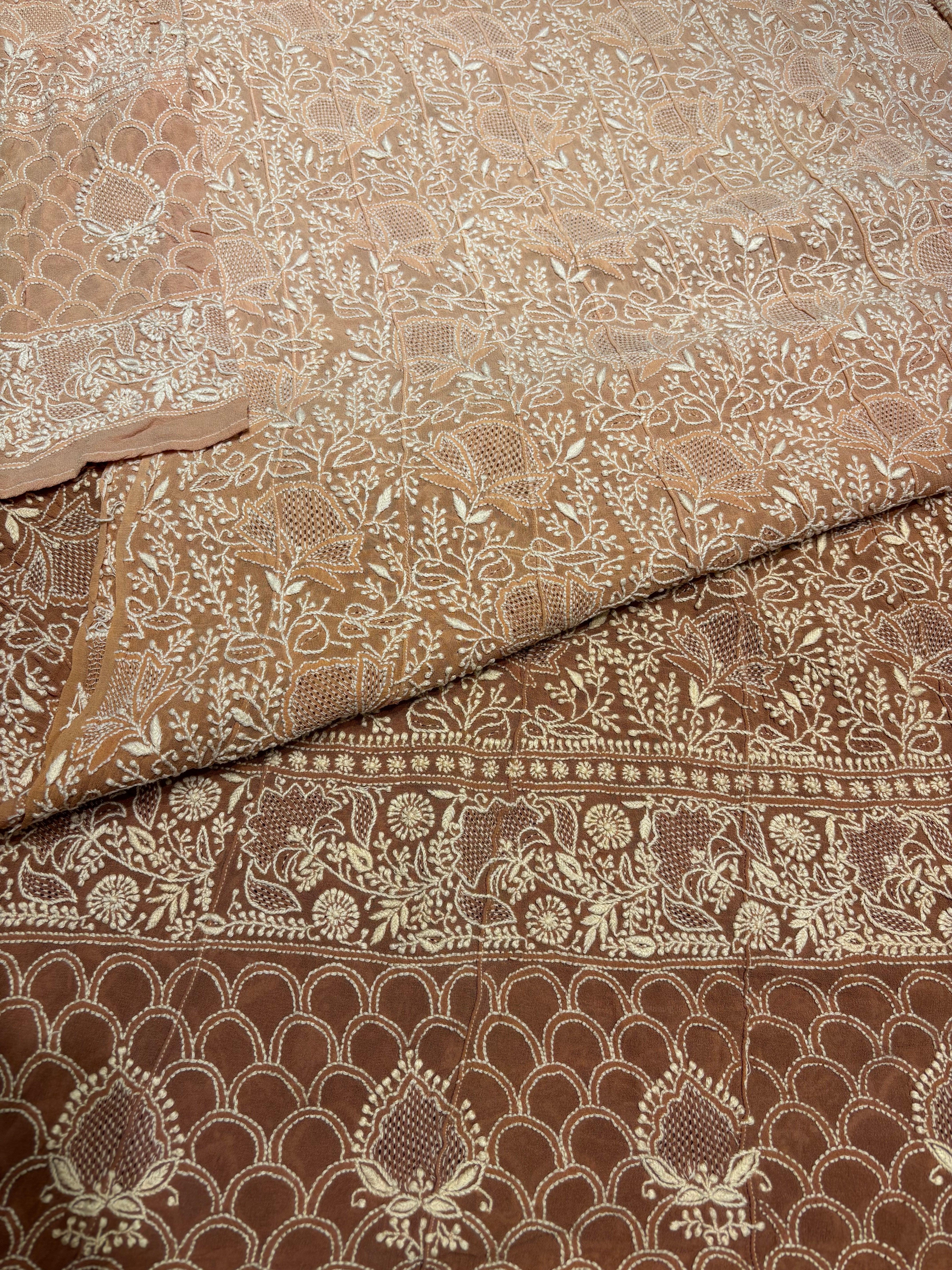 Garnet Ombre Pure & Premium Georgette Anarkali & Dupatta