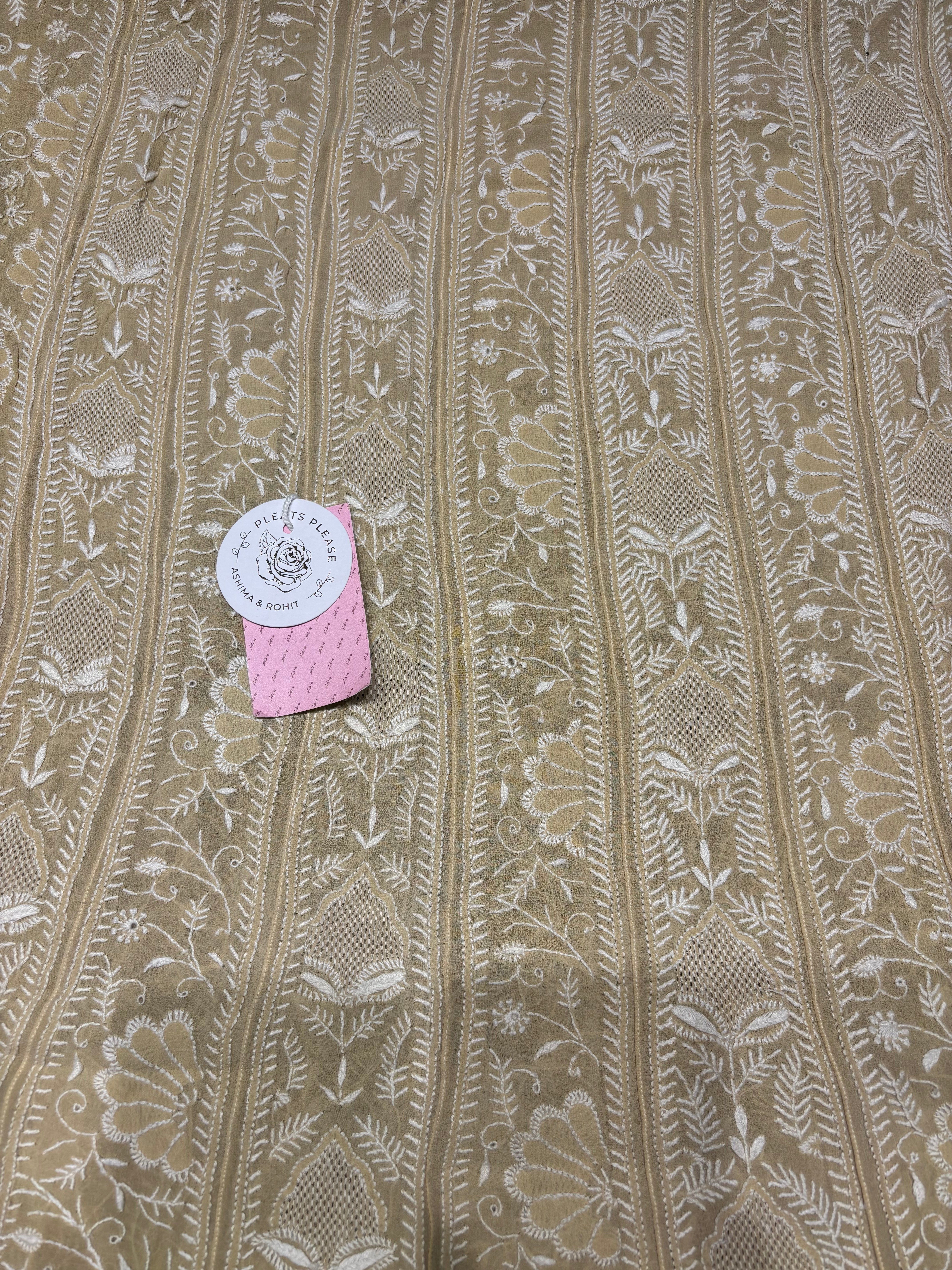 Coffee Beige Pure & Premium Georgette Chikankari Anarkali & Dupatta