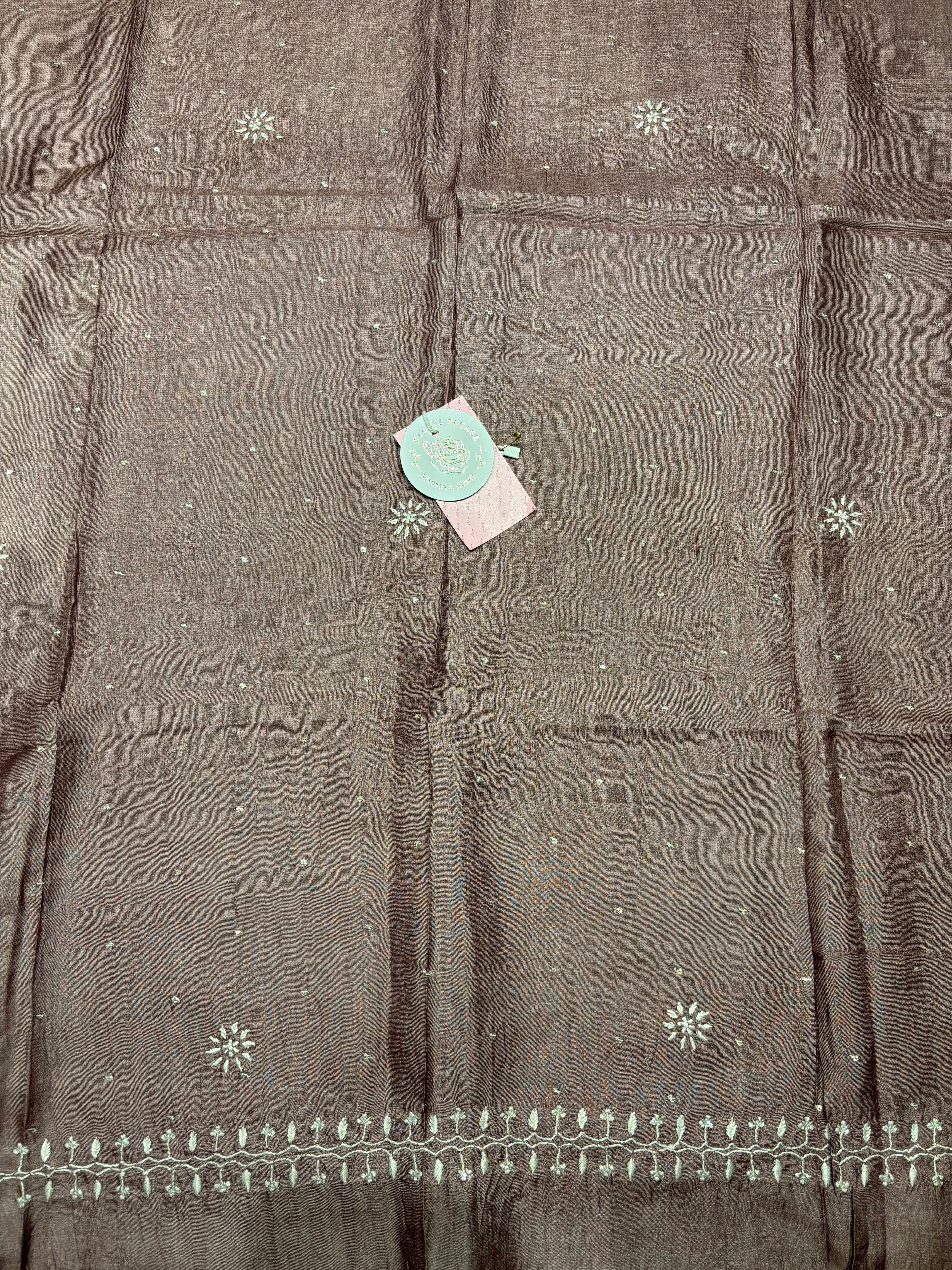 Mauve Taupe Pure Silk Chikankari Kurta & Dupatta