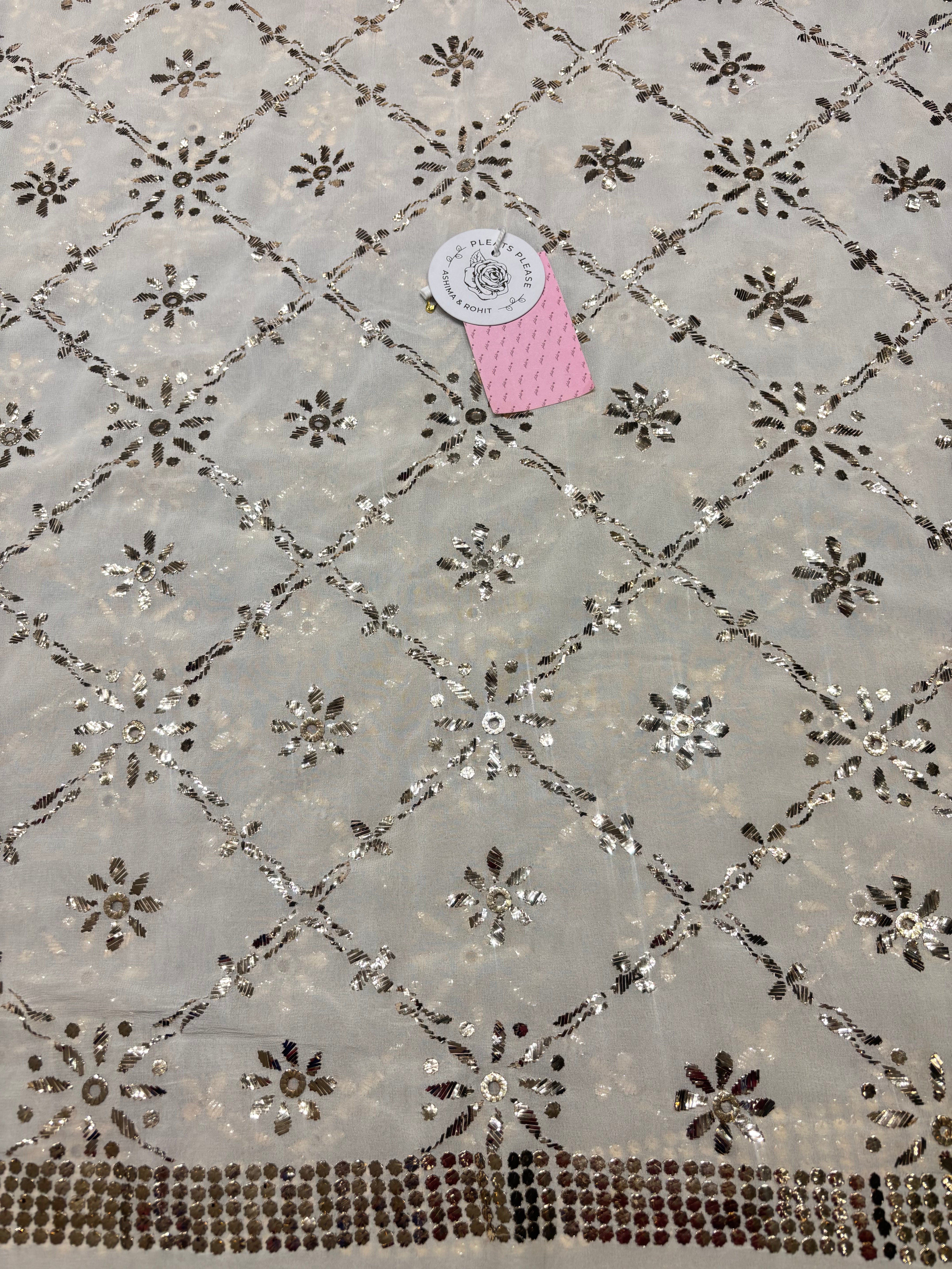 Dyeable Pure & Premium Georgette Mukaish Kurta & Chaddar Dupatta