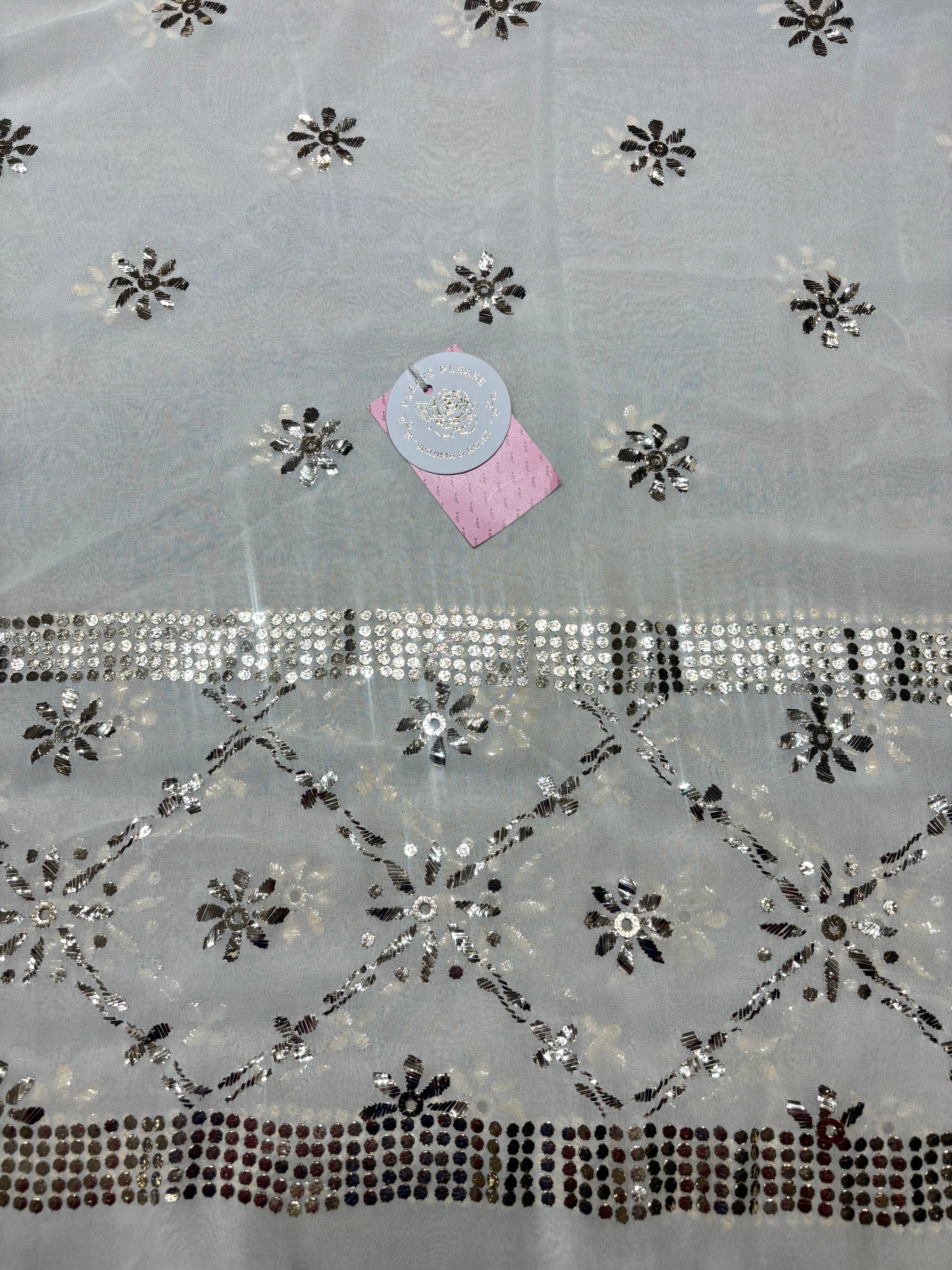 Dyeable Pure & Premium Georgette Mukaish Kurta & Chaddar Dupatta