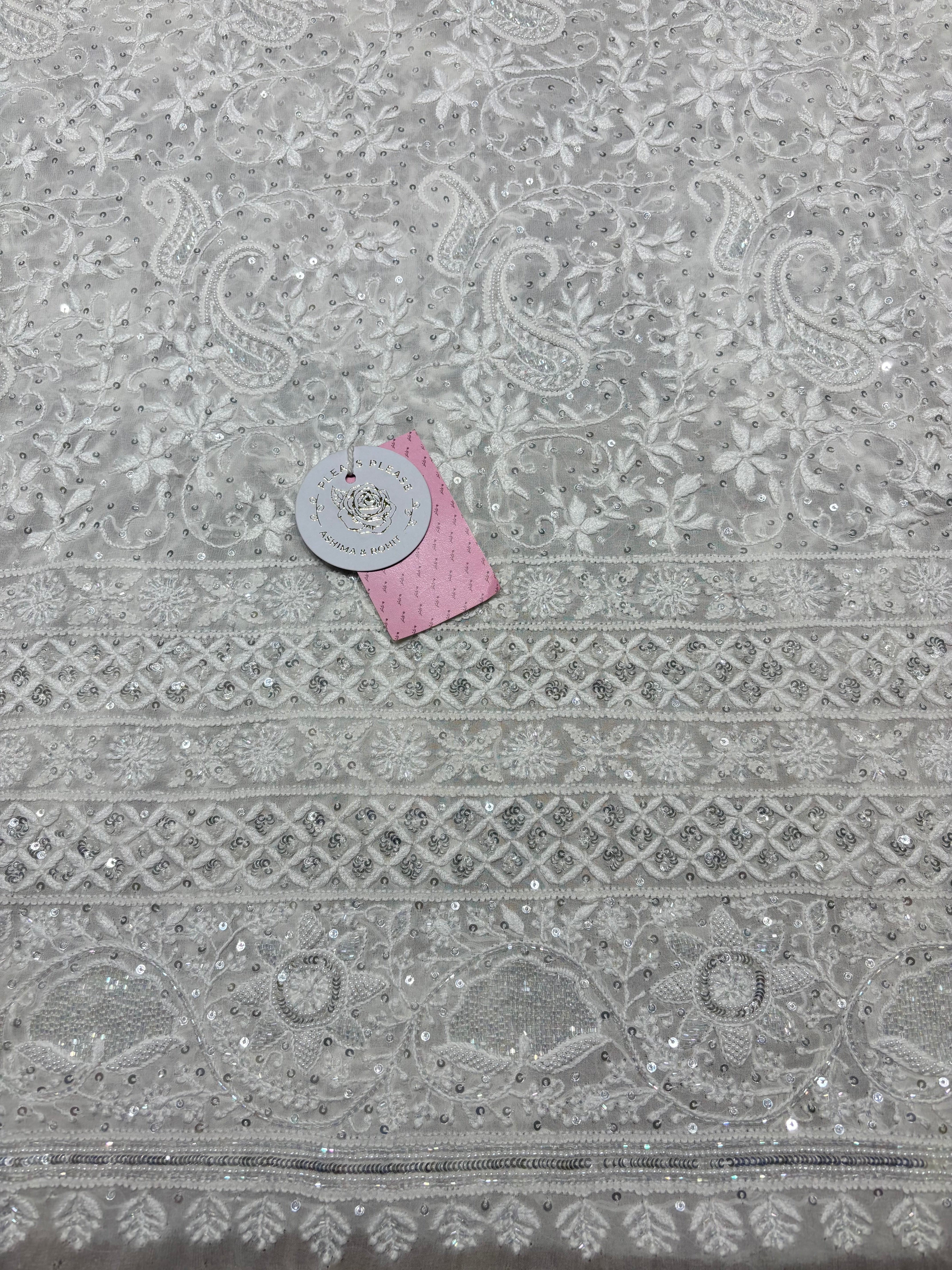 Dyeable Pure & Premium Georgette Chikankari Kurta & Chaddar Dupatta