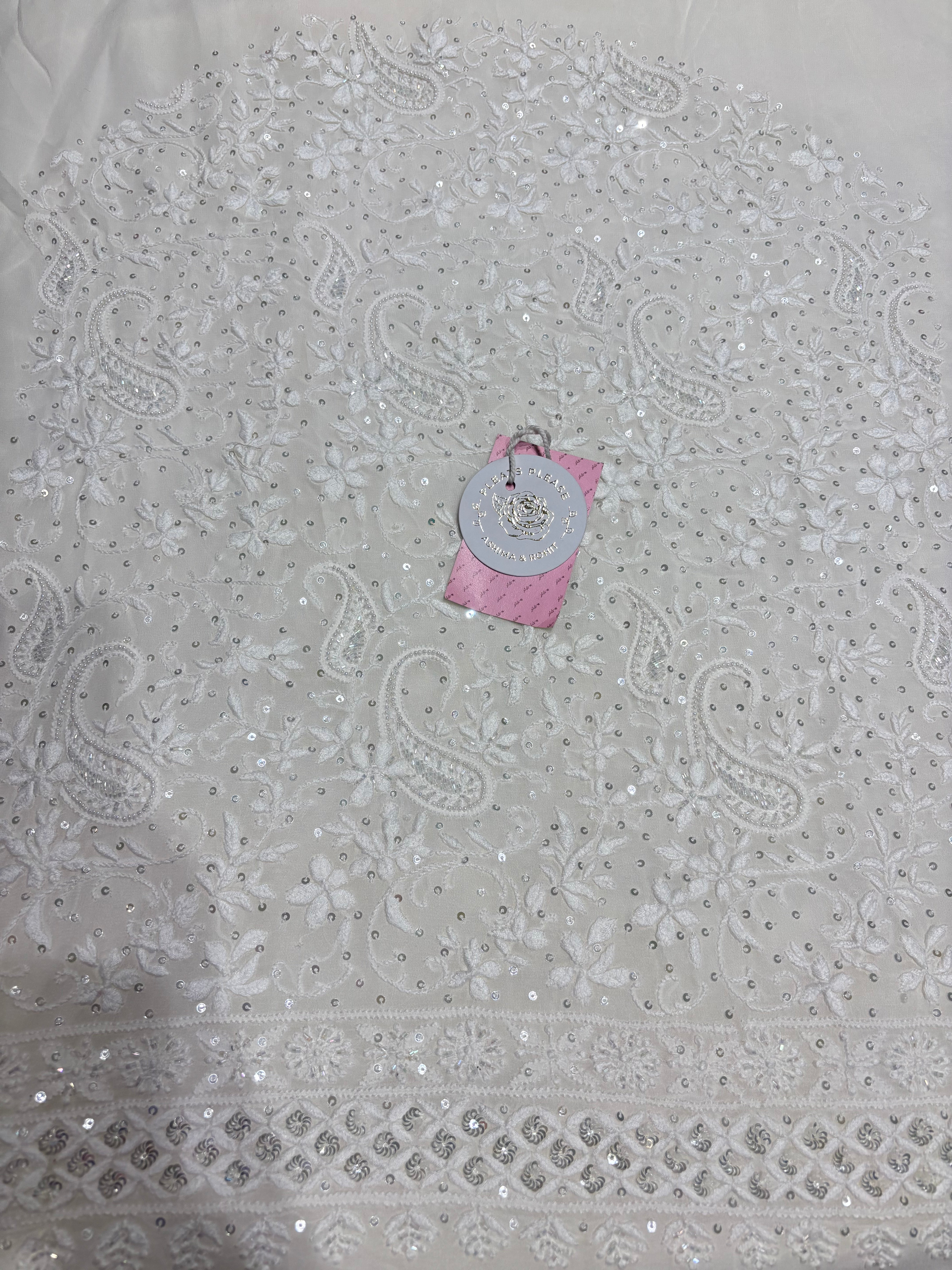 Dyeable Pure & Premium Georgette Chikankari Kurta & Chaddar Dupatta