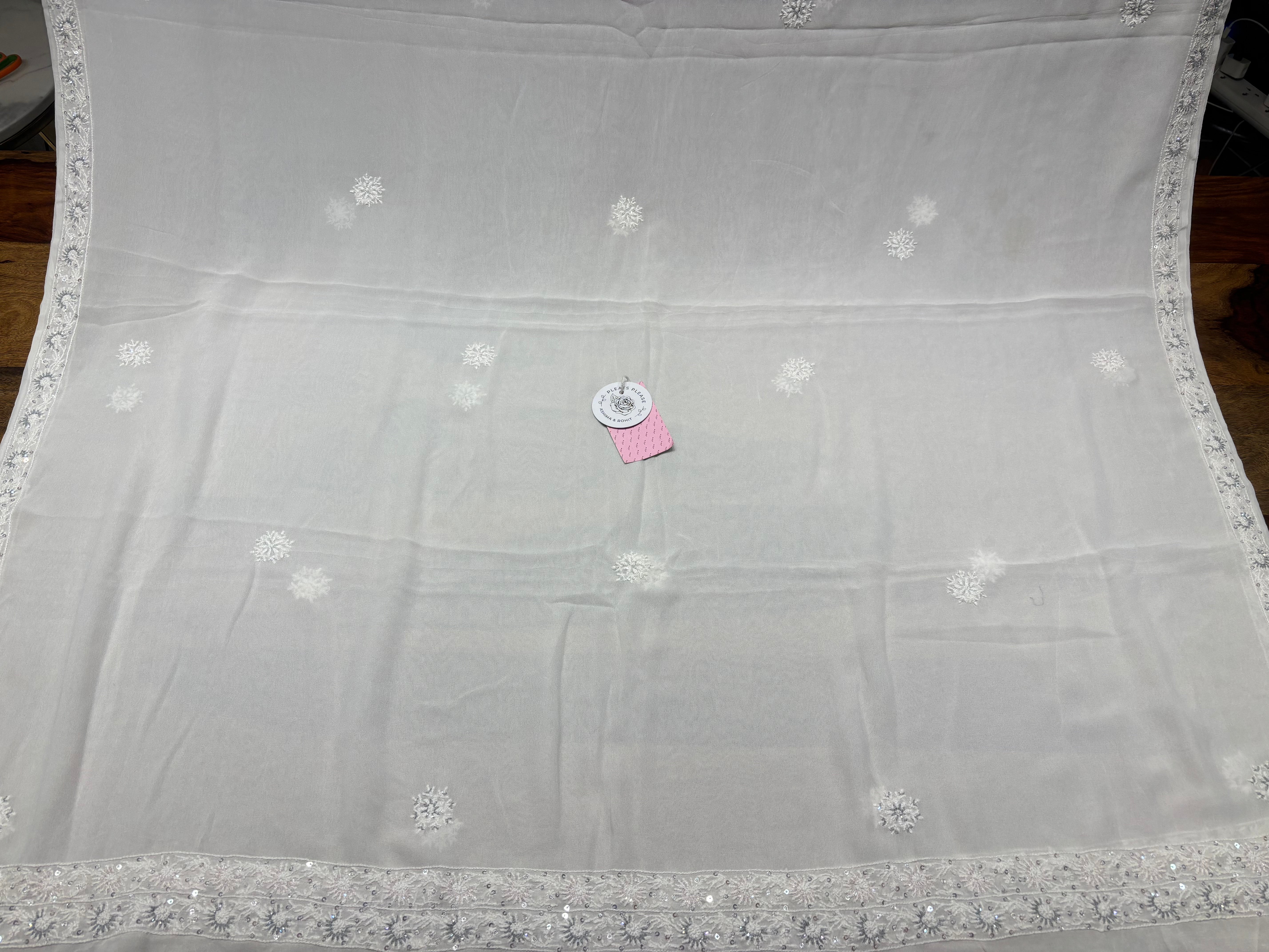 Dyeable Pure & Premium Georgette Chikankari Kurta & Dupatta