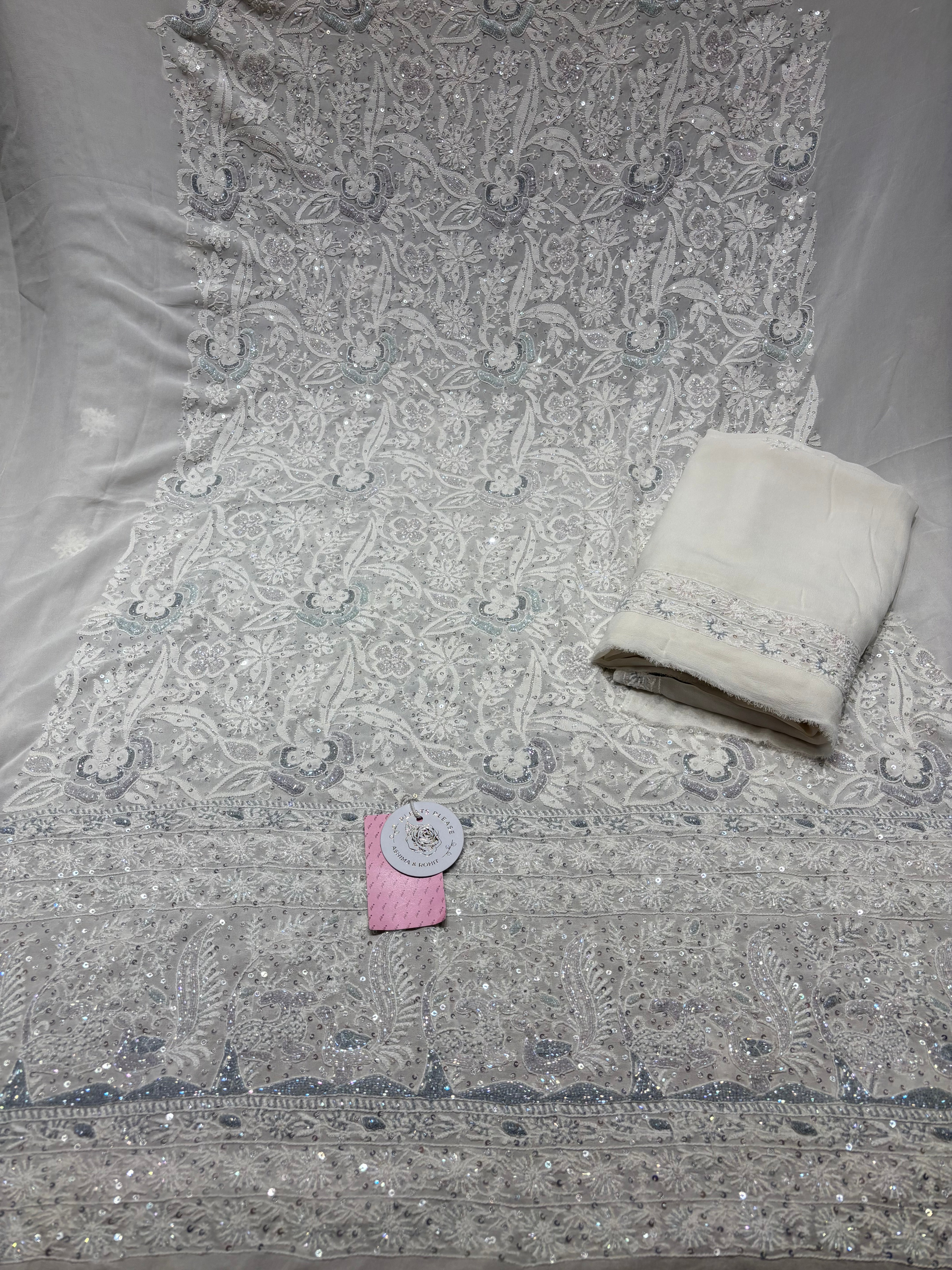 Dyeable Pure & Premium Georgette Chikankari Kurta & Dupatta