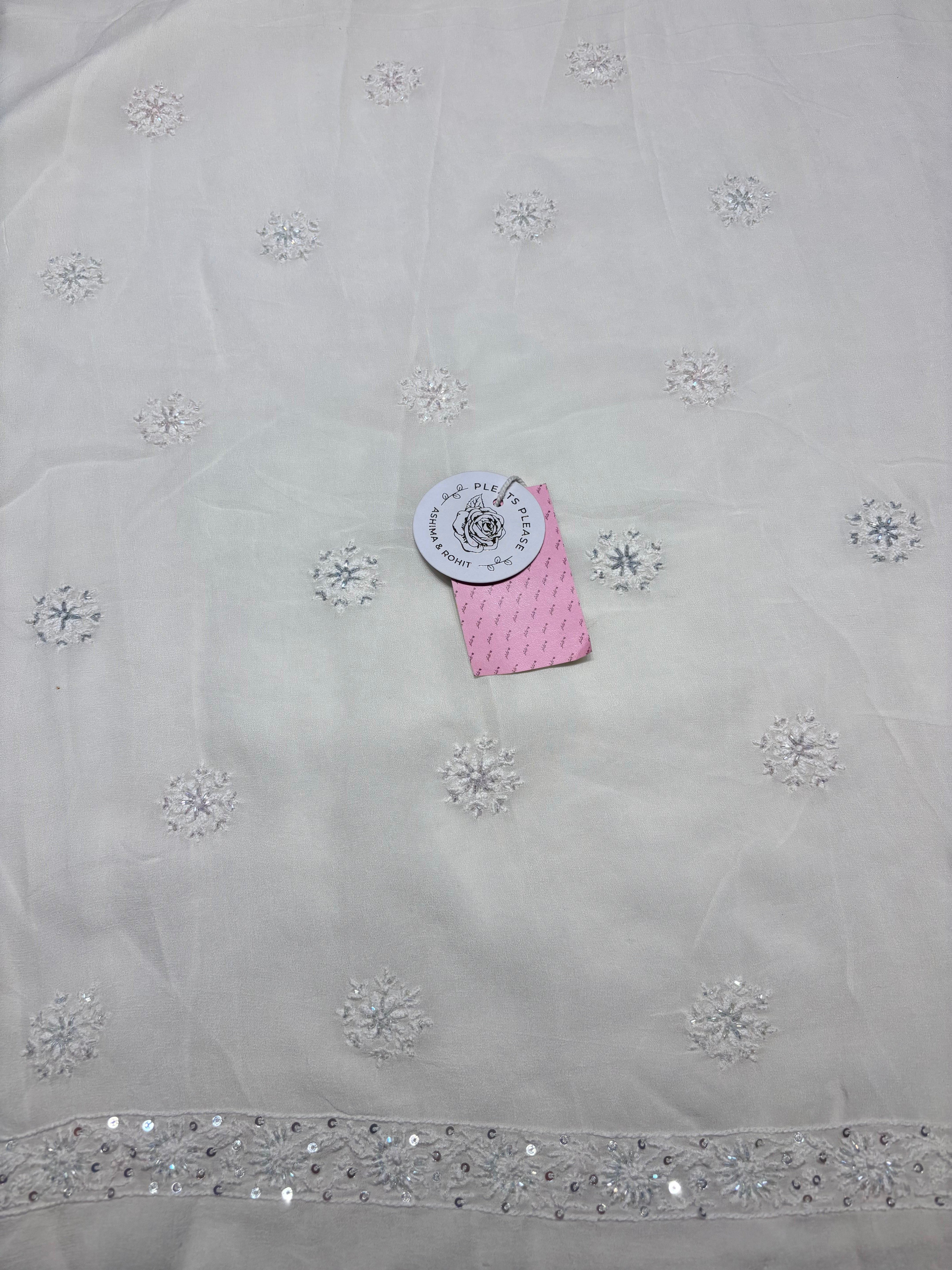 Dyeable Pure & Premium Georgette Chikankari Kurta & Dupatta