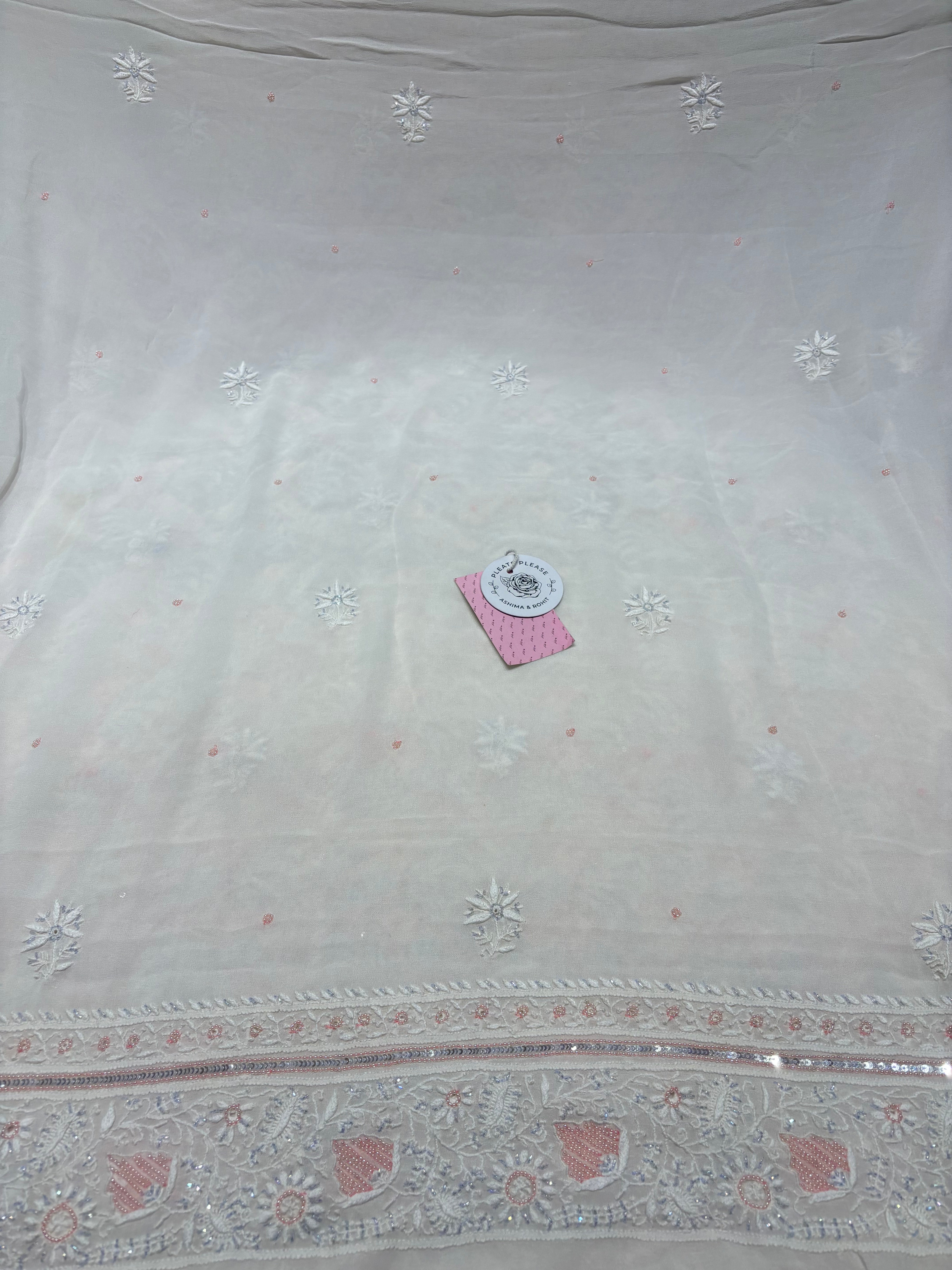 Dyeable Pure & Premium Georgette Chikankari Kurta & Dupatta