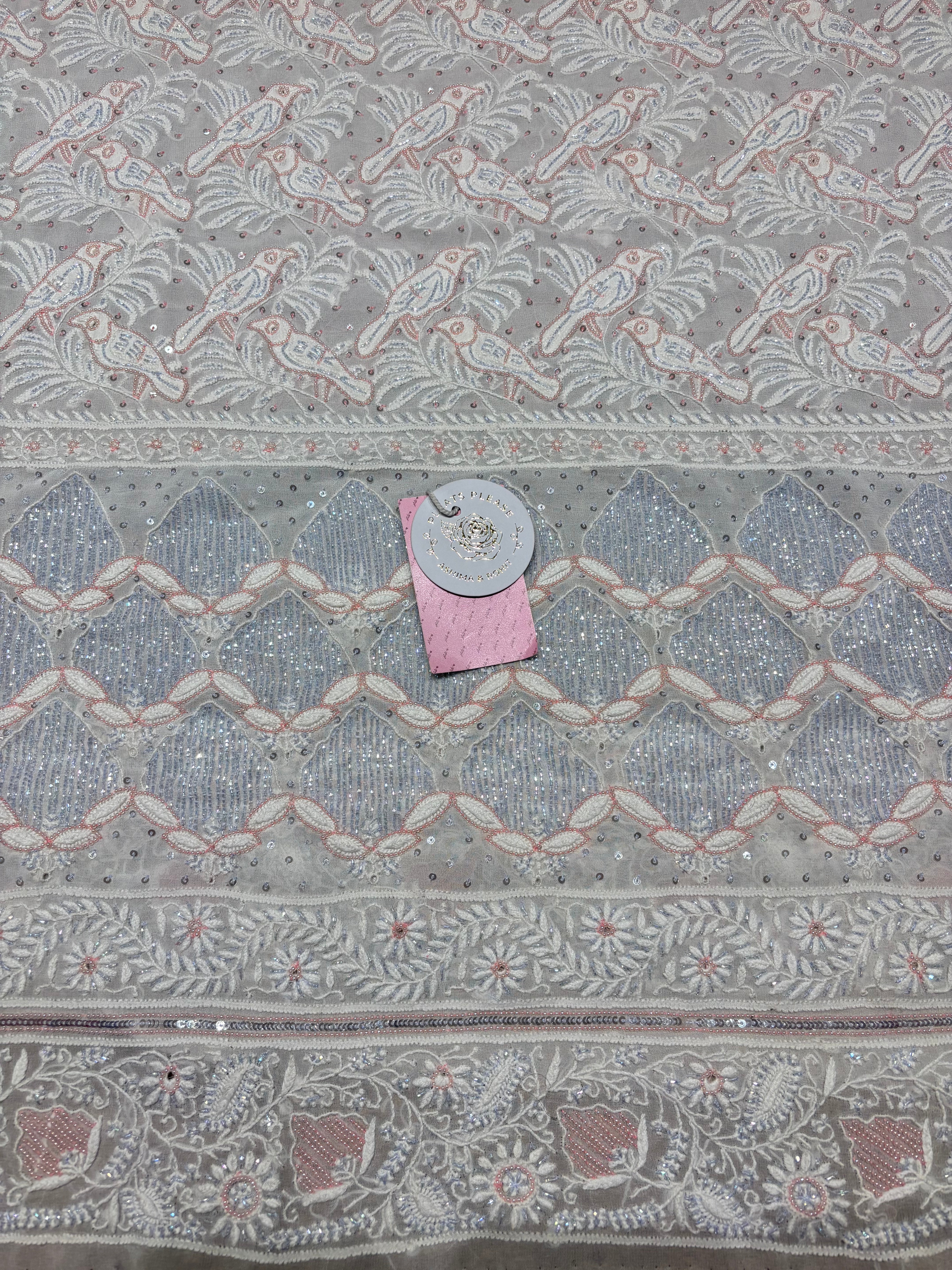 Dyeable Pure & Premium Georgette Chikankari Kurta & Dupatta