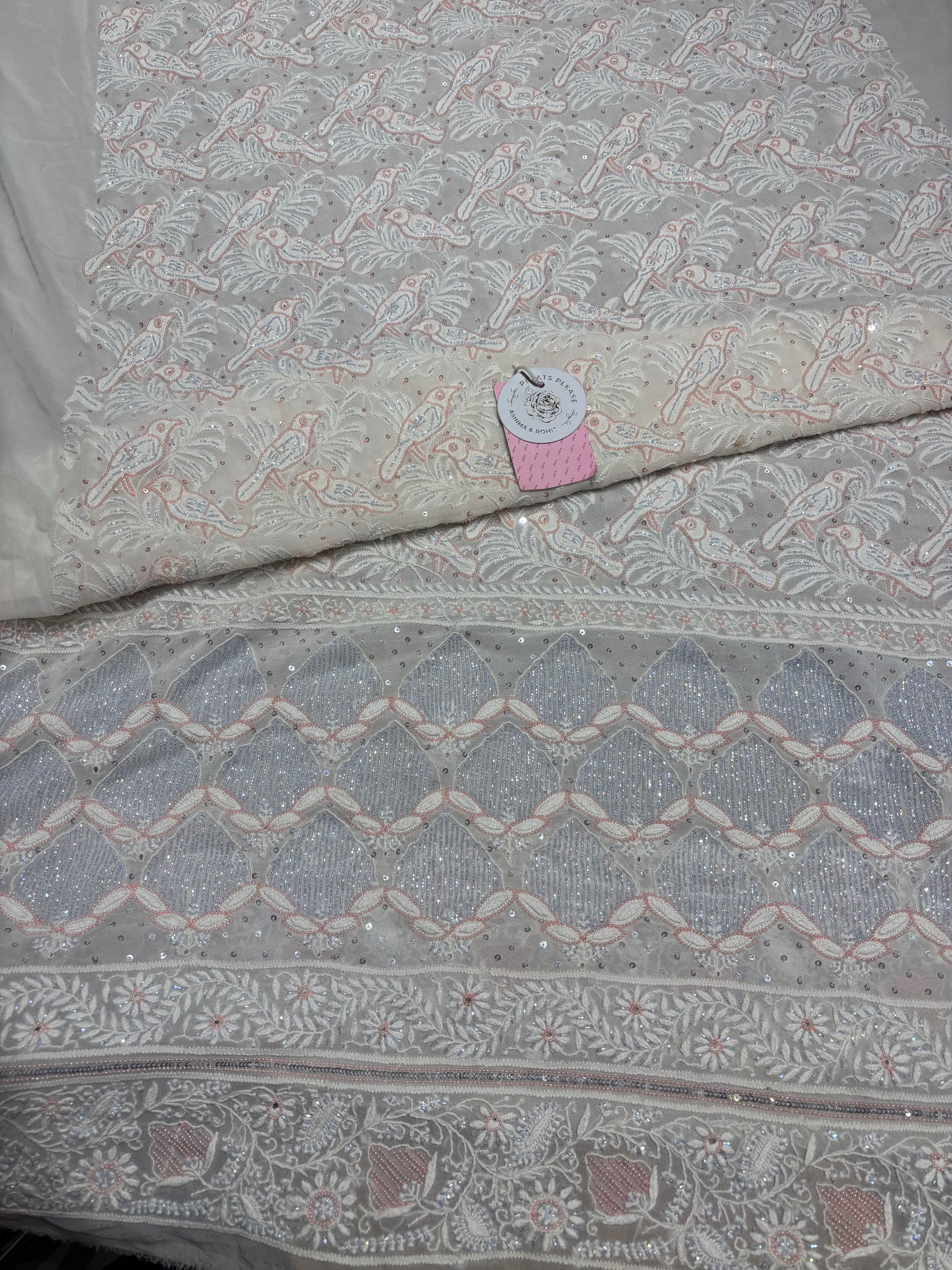 Dyeable Pure & Premium Georgette Chikankari Kurta & Dupatta