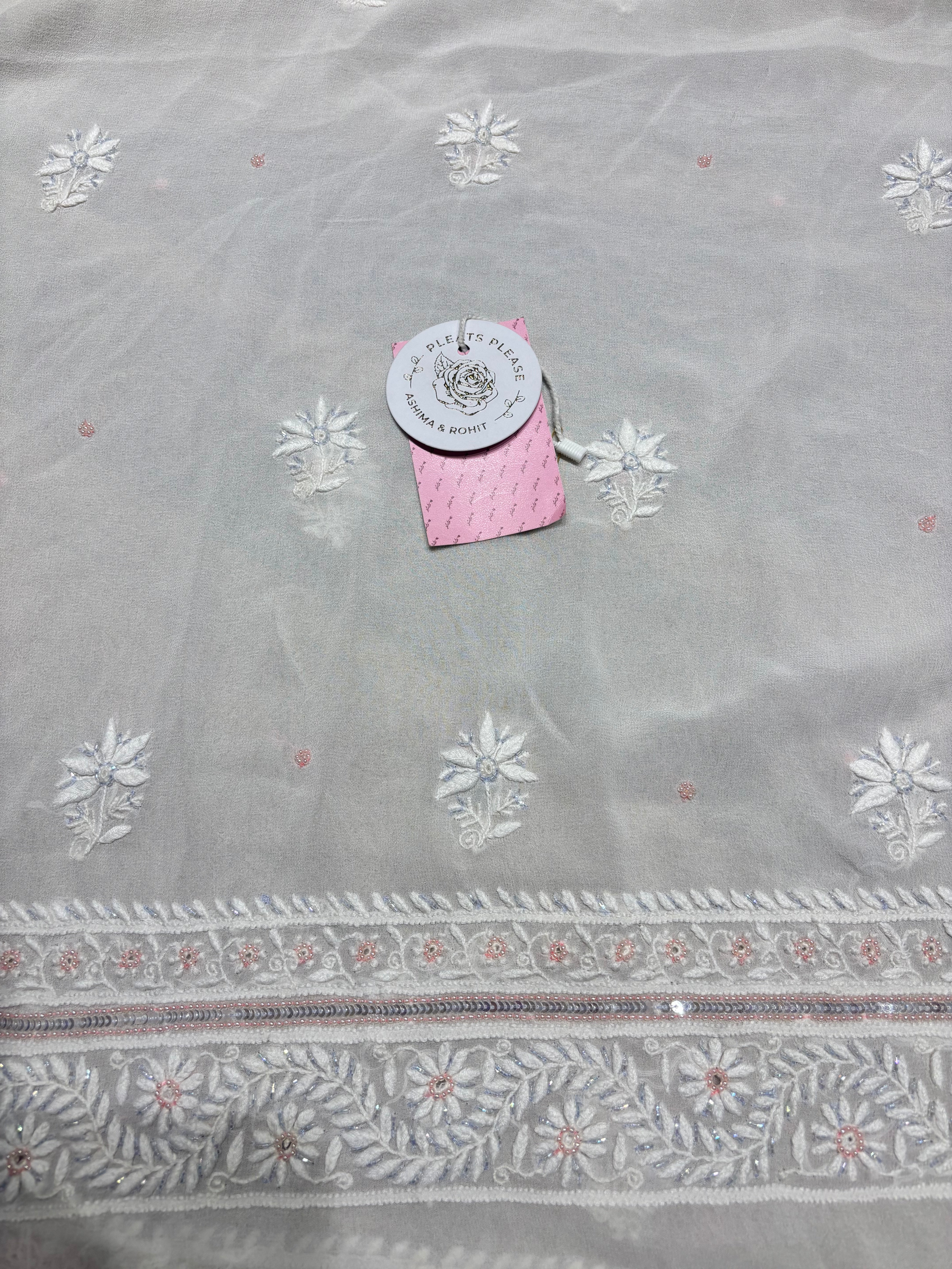 Dyeable Pure & Premium Georgette Chikankari Kurta & Dupatta