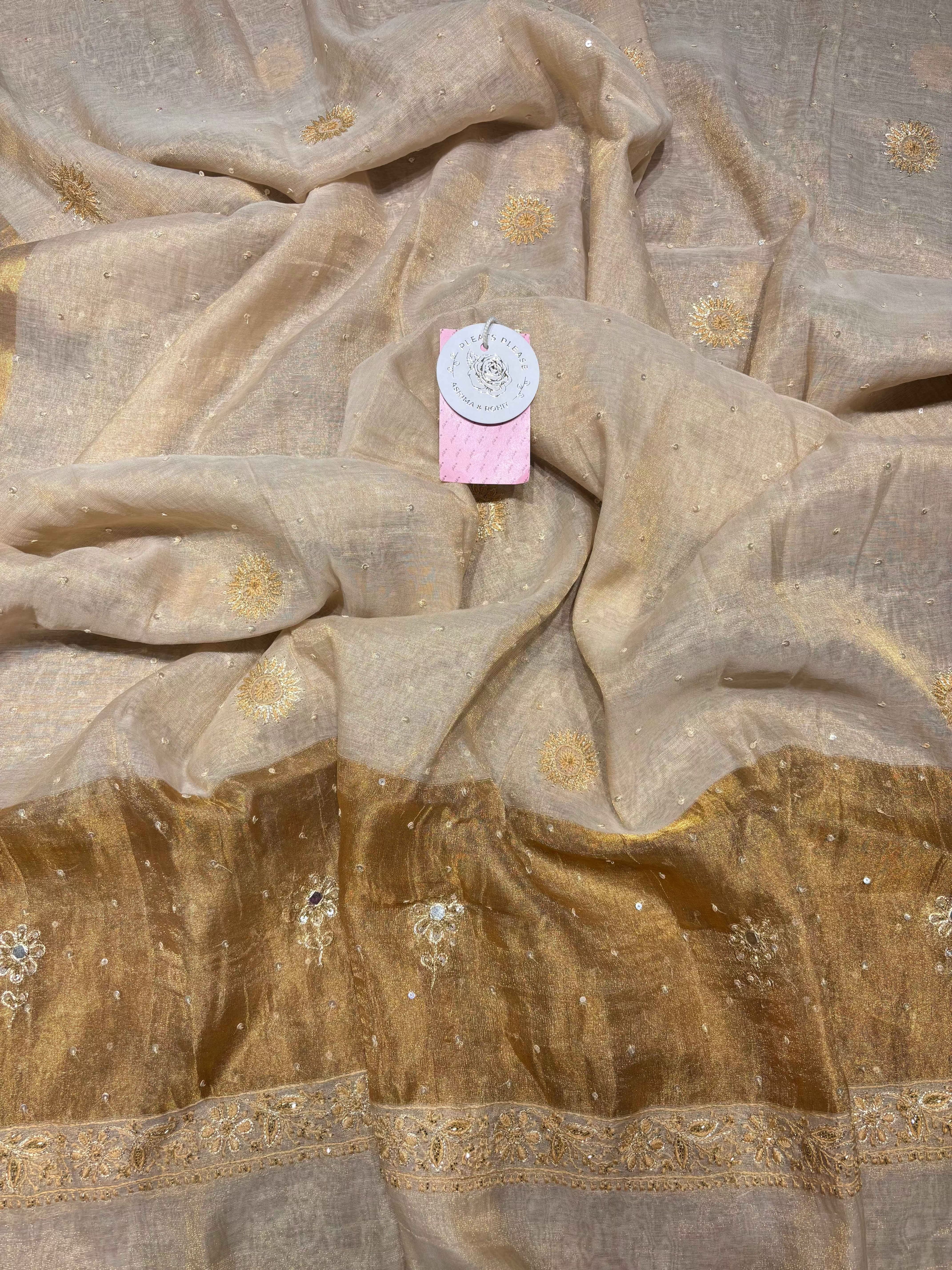 Dyeable Natural Tissue Chikankari Anarkali and Dupatta - Pleats PleaseChikankari