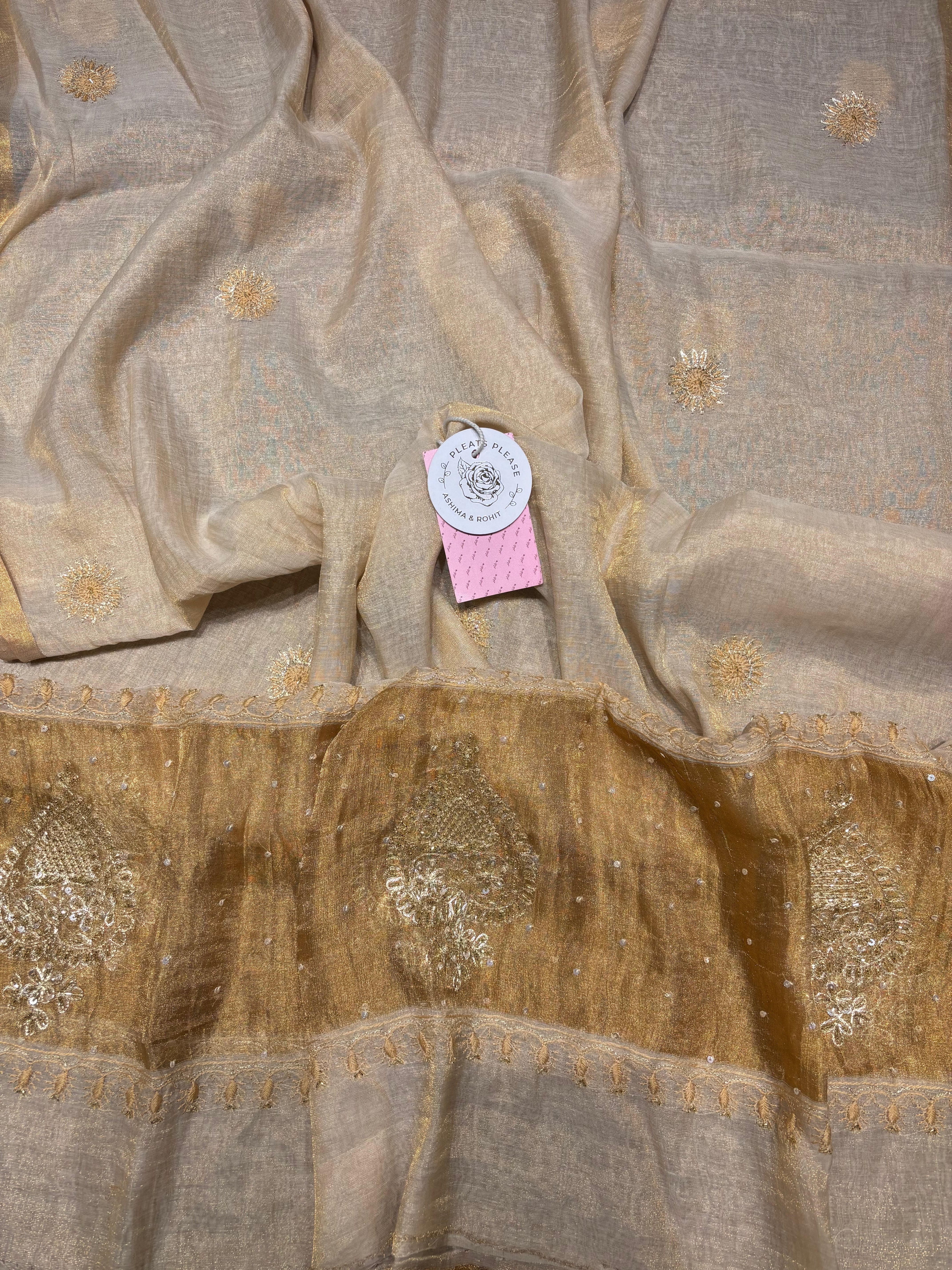 Dyeable Pure Tissue Baji Chikankari Anarkali & Dupatta